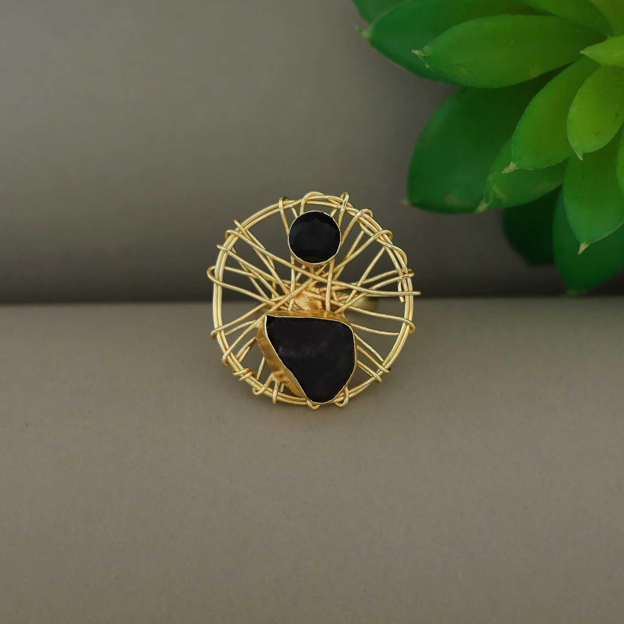 Bianca Wired Glossy + Raw Stone Ring - Image 8