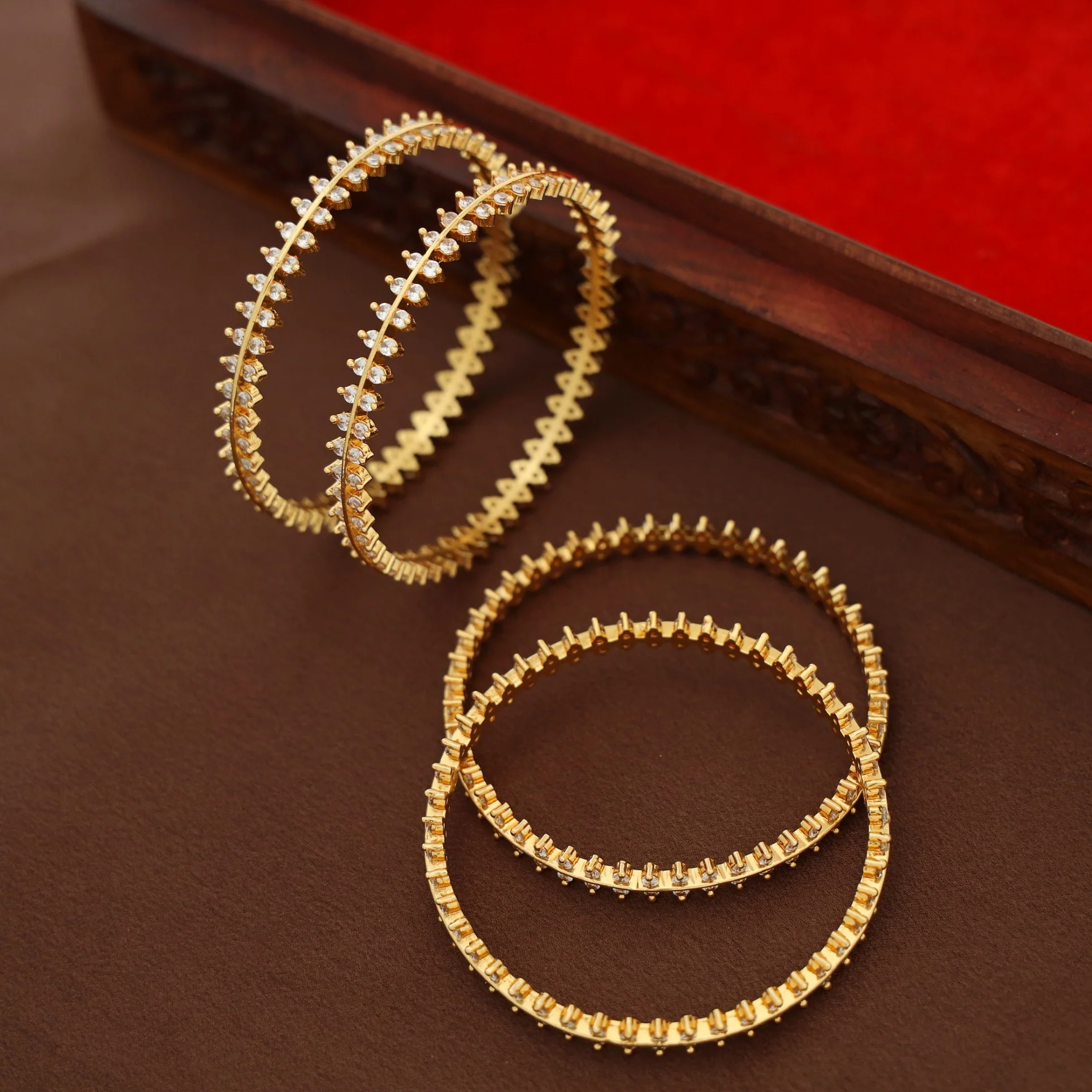 Bipasha Dual Stone Bangle ( Set Of 4 ) - Image 2