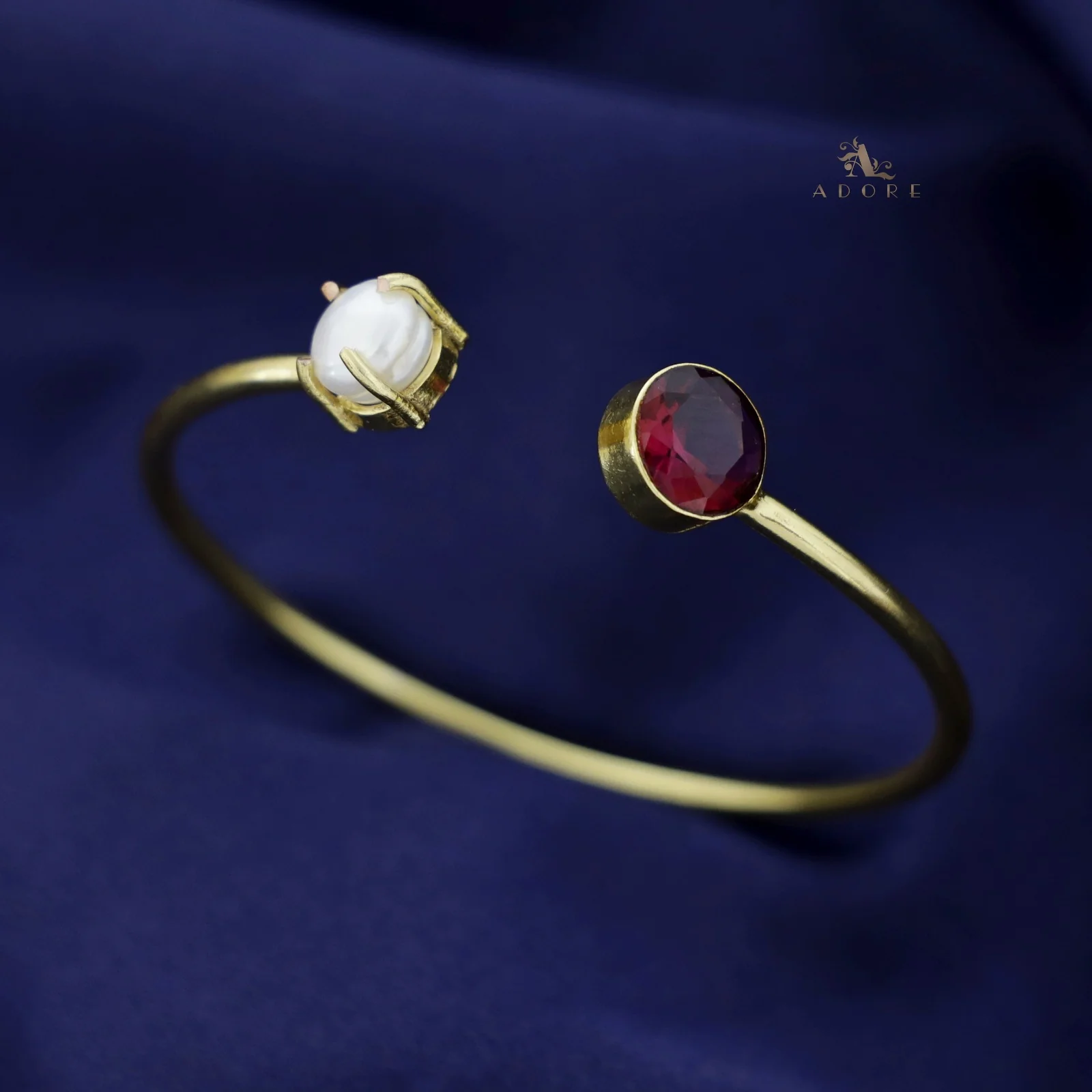 Bisiya Golden Glossy Pearl Bangle - Image 2