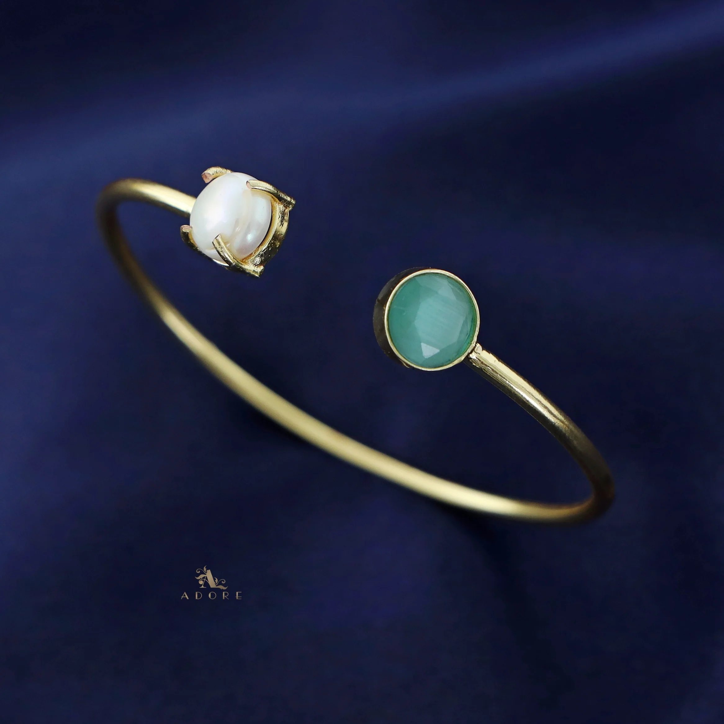 Bisiya Golden Glossy Pearl Bangle - Image 3