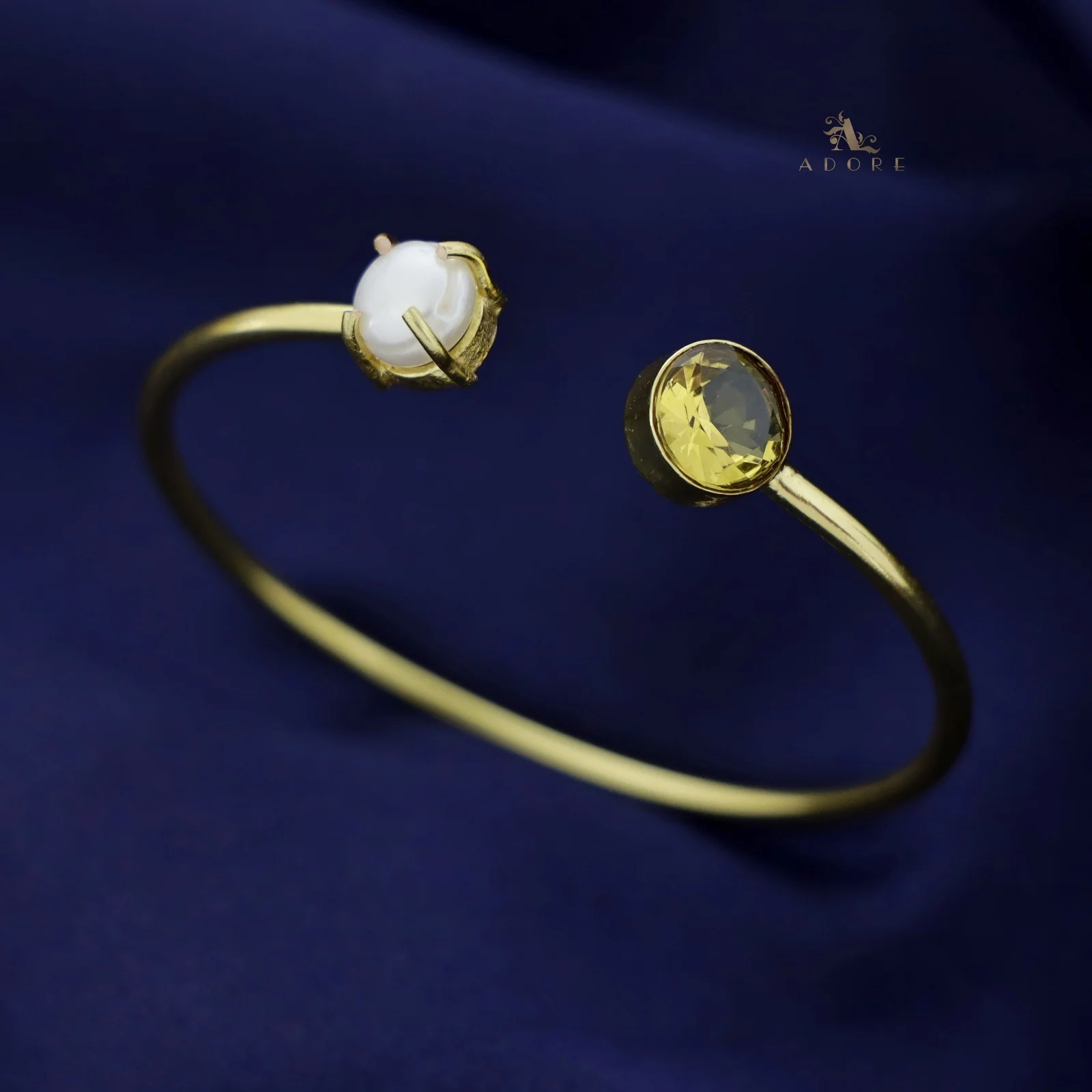 Bisiya Golden Glossy Pearl Bangle - Image 5