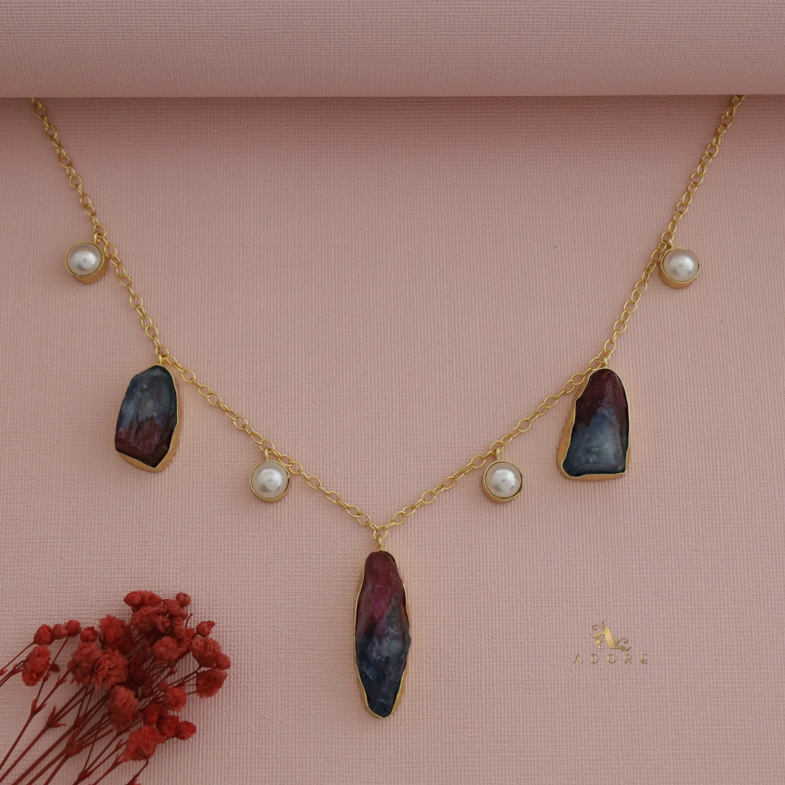 Breeta Dyed Stone Pearl Neckpiece - Image 2