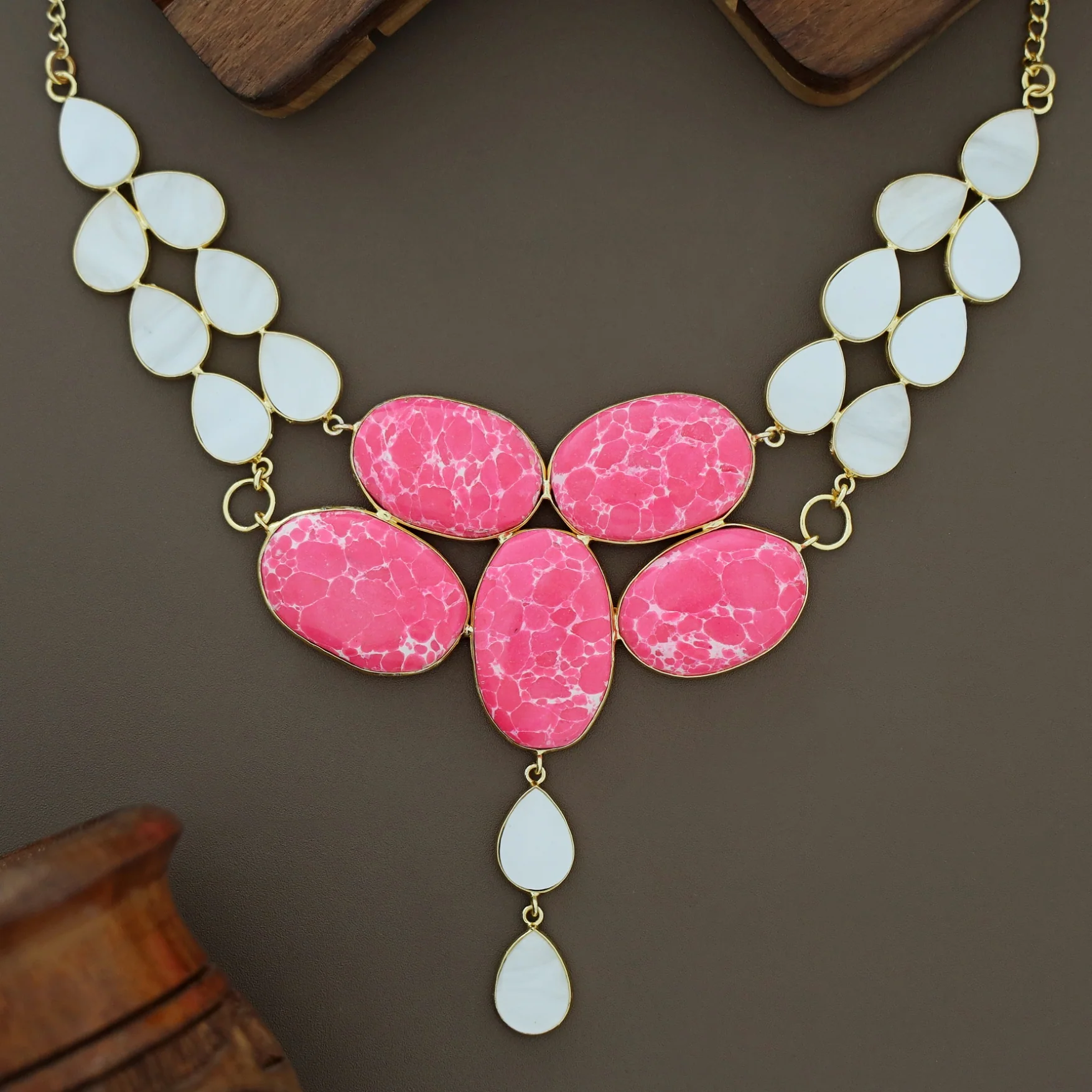 Briana MOP + Natural Stone Neckpiece - Image 2