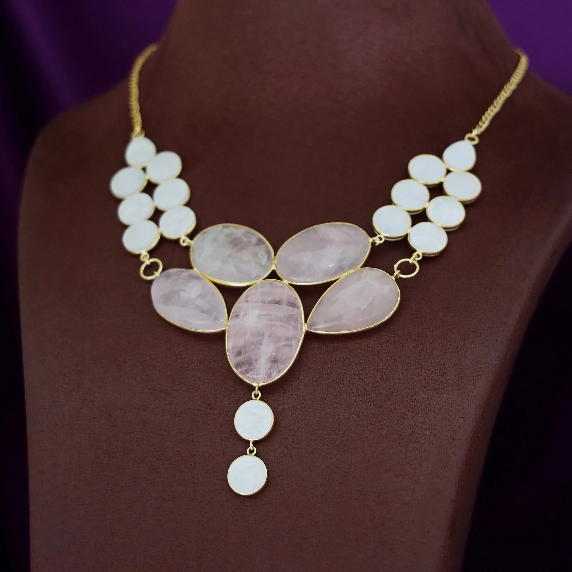 Briana MOP + Natural Stone Neckpiece - Image 3