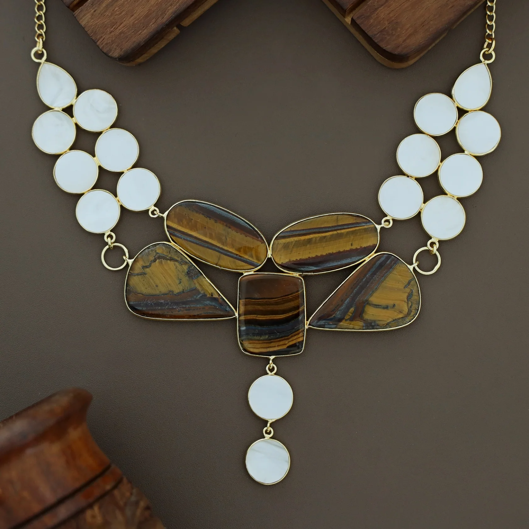Briana MOP + Natural Stone Neckpiece - Image 4