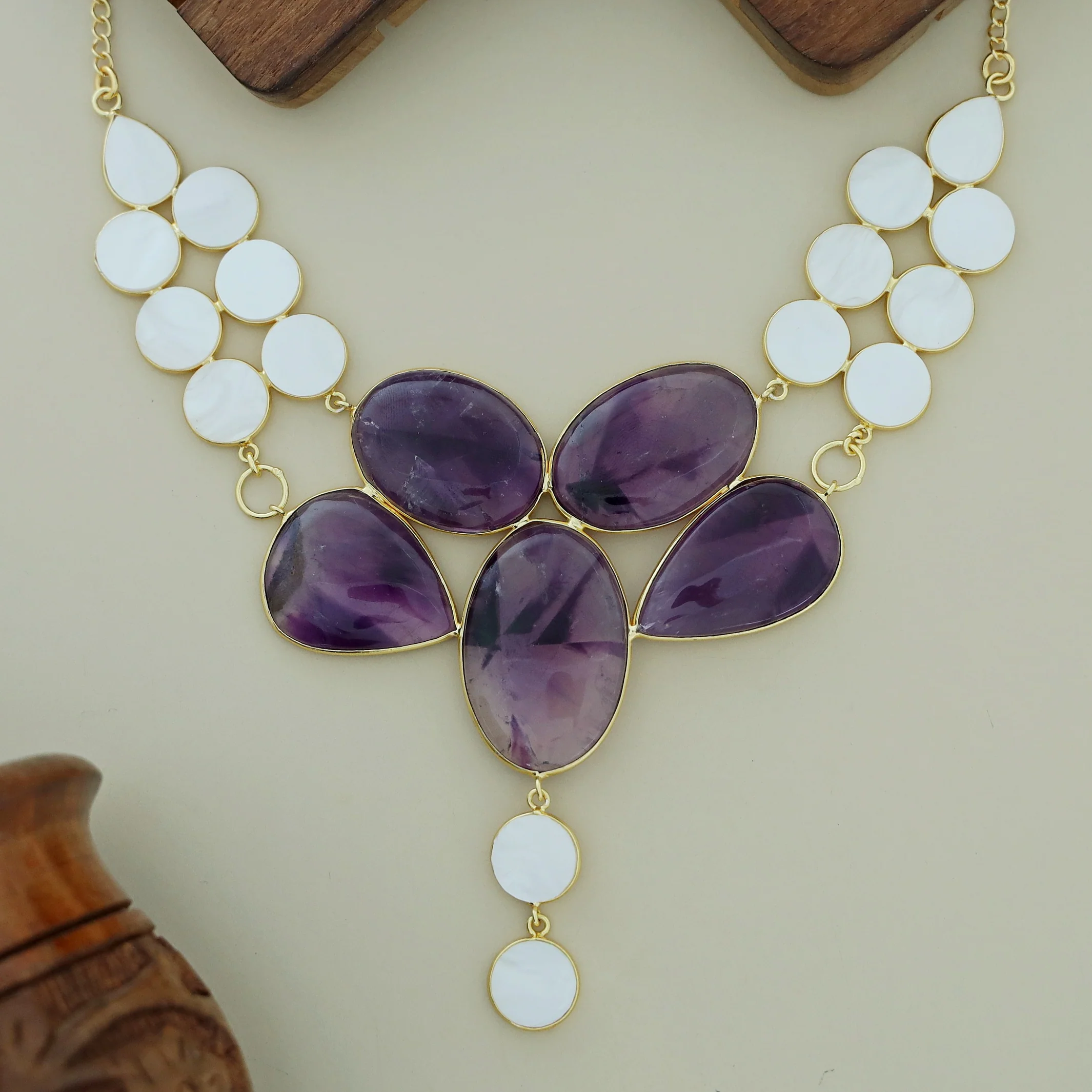 Briana MOP + Natural Stone Neckpiece - Image 5