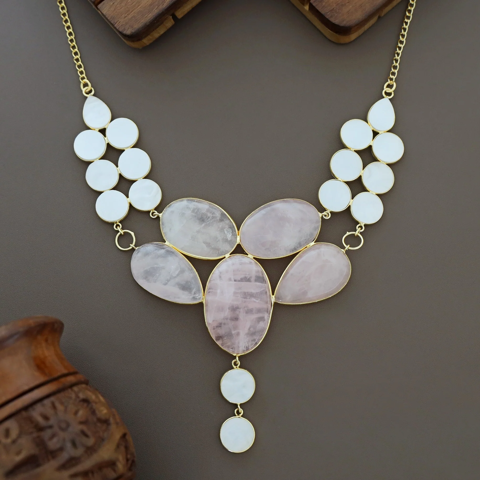 Briana MOP + Natural Stone Neckpiece - Image 7