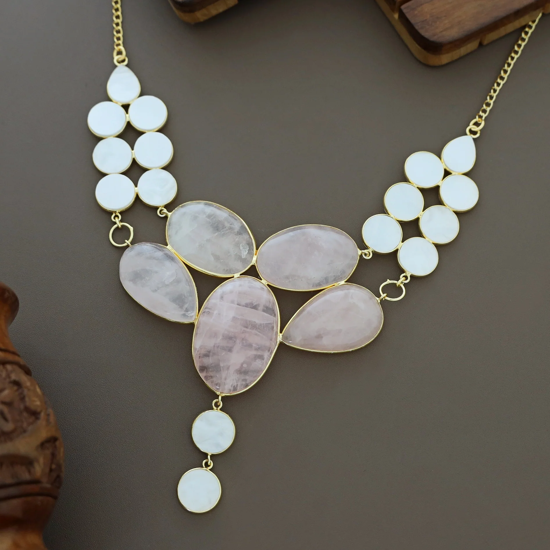 Briana MOP + Natural Stone Neckpiece - Image 8