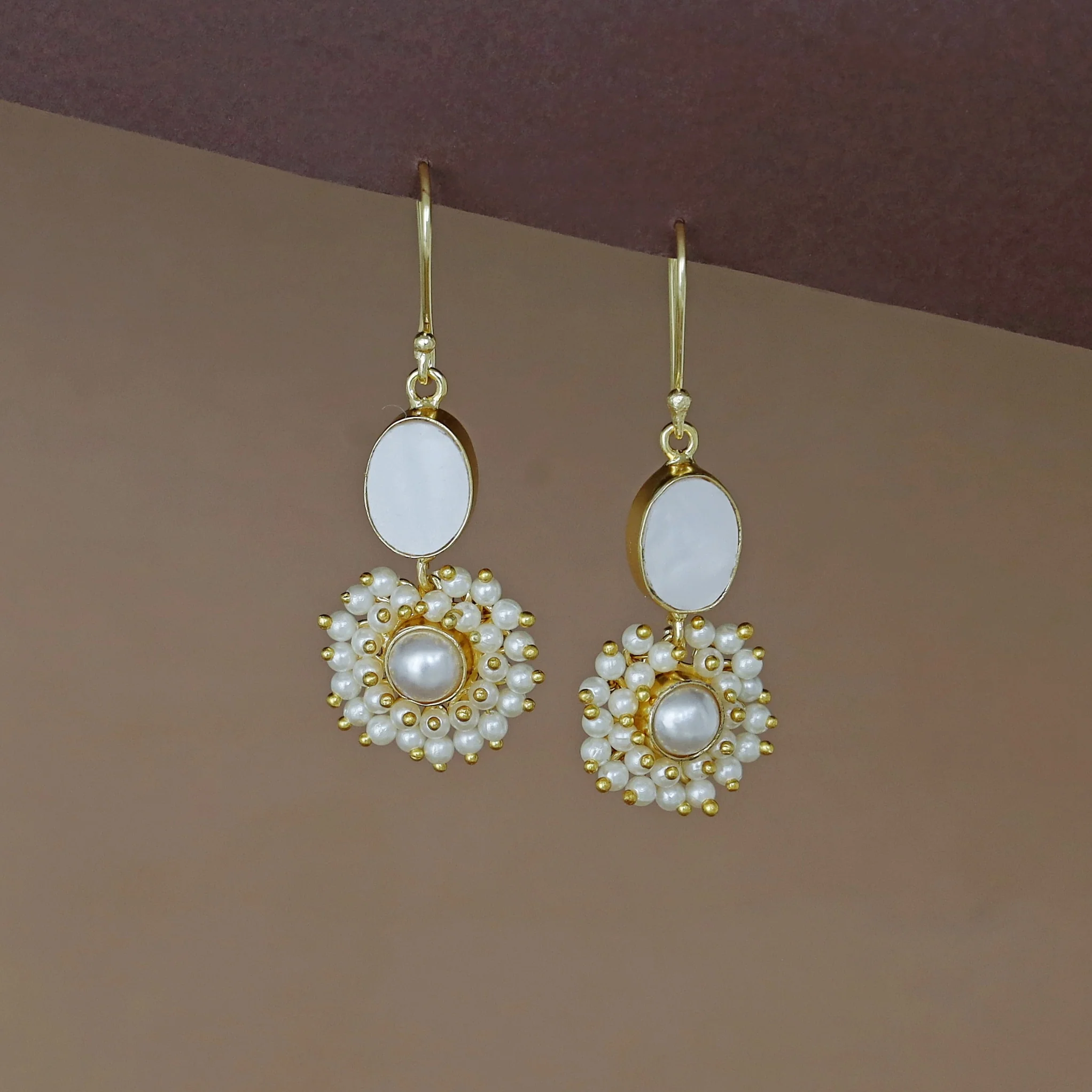 Bridiya Glossy Oval Cluster Pearl Drop - Image 10