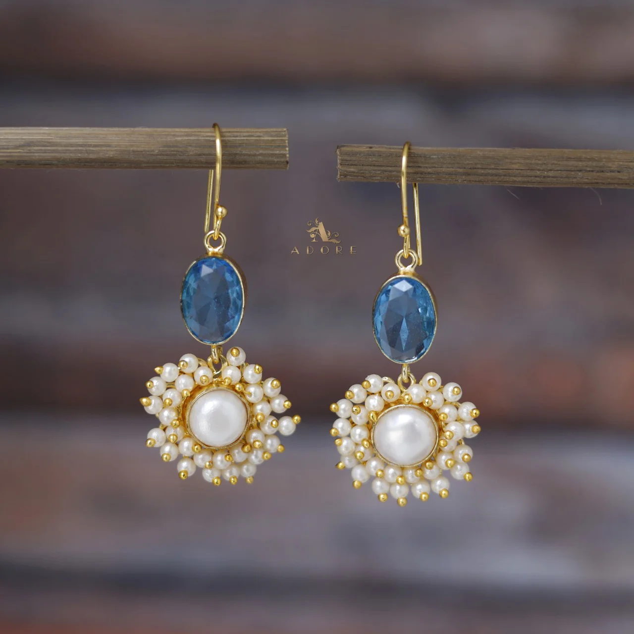 Bridiya Glossy Oval Cluster Pearl Drop - Image 12