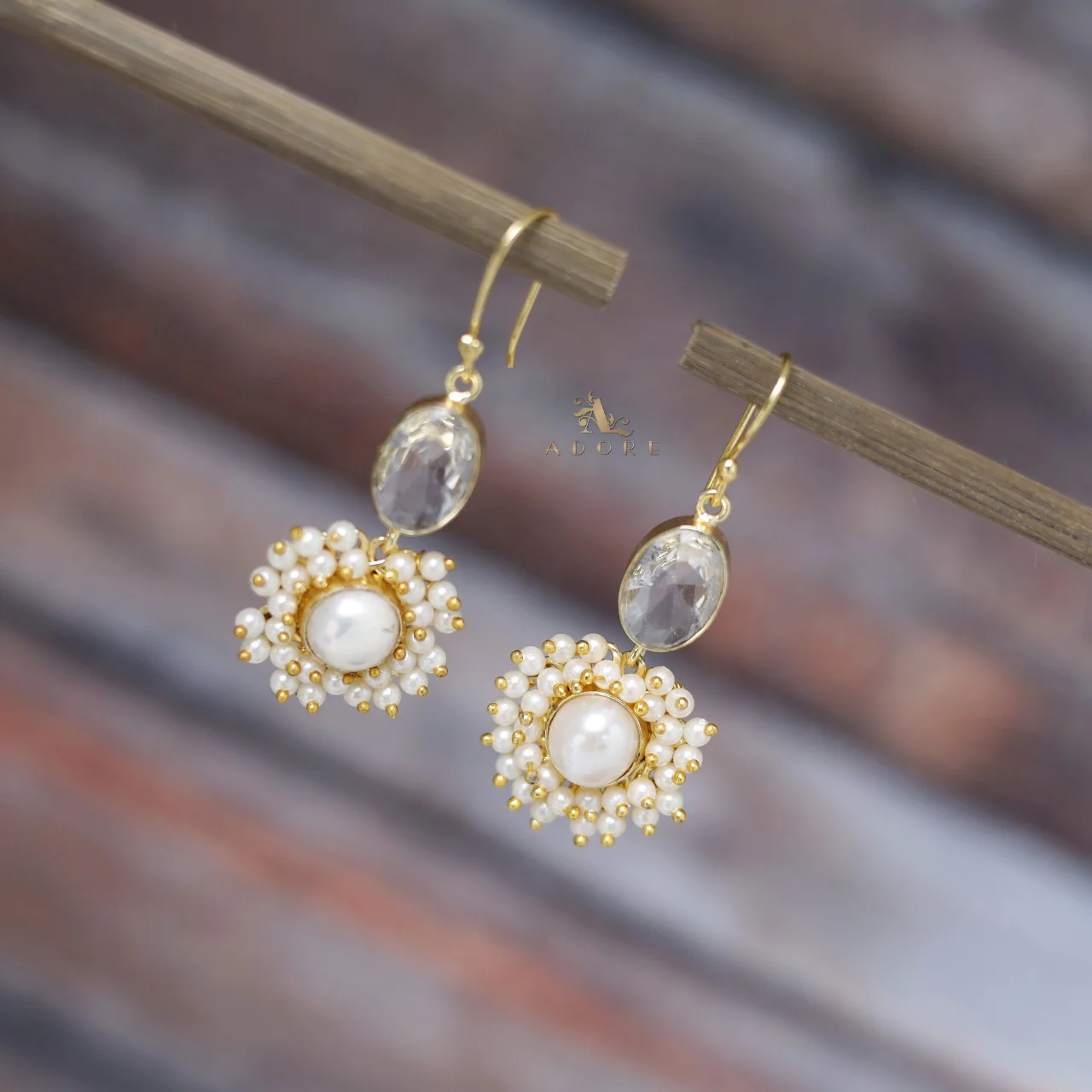 Bridiya Glossy Oval Cluster Pearl Drop - Image 18