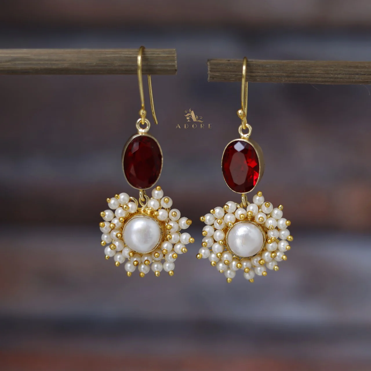 Bridiya Glossy Oval Cluster Pearl Drop - Image 4