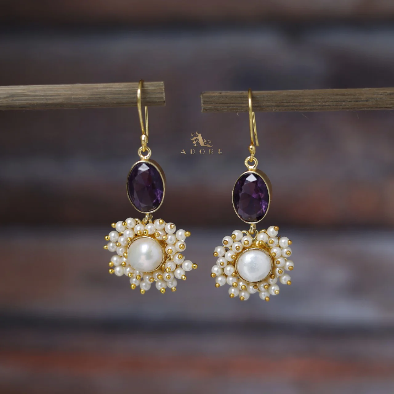 Bridiya Glossy Oval Cluster Pearl Drop - Image 5