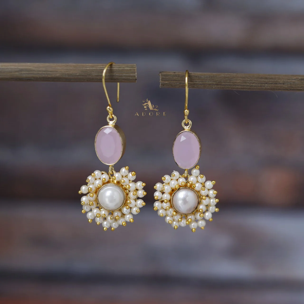 Bridiya Glossy Oval Cluster Pearl Drop - Image 6