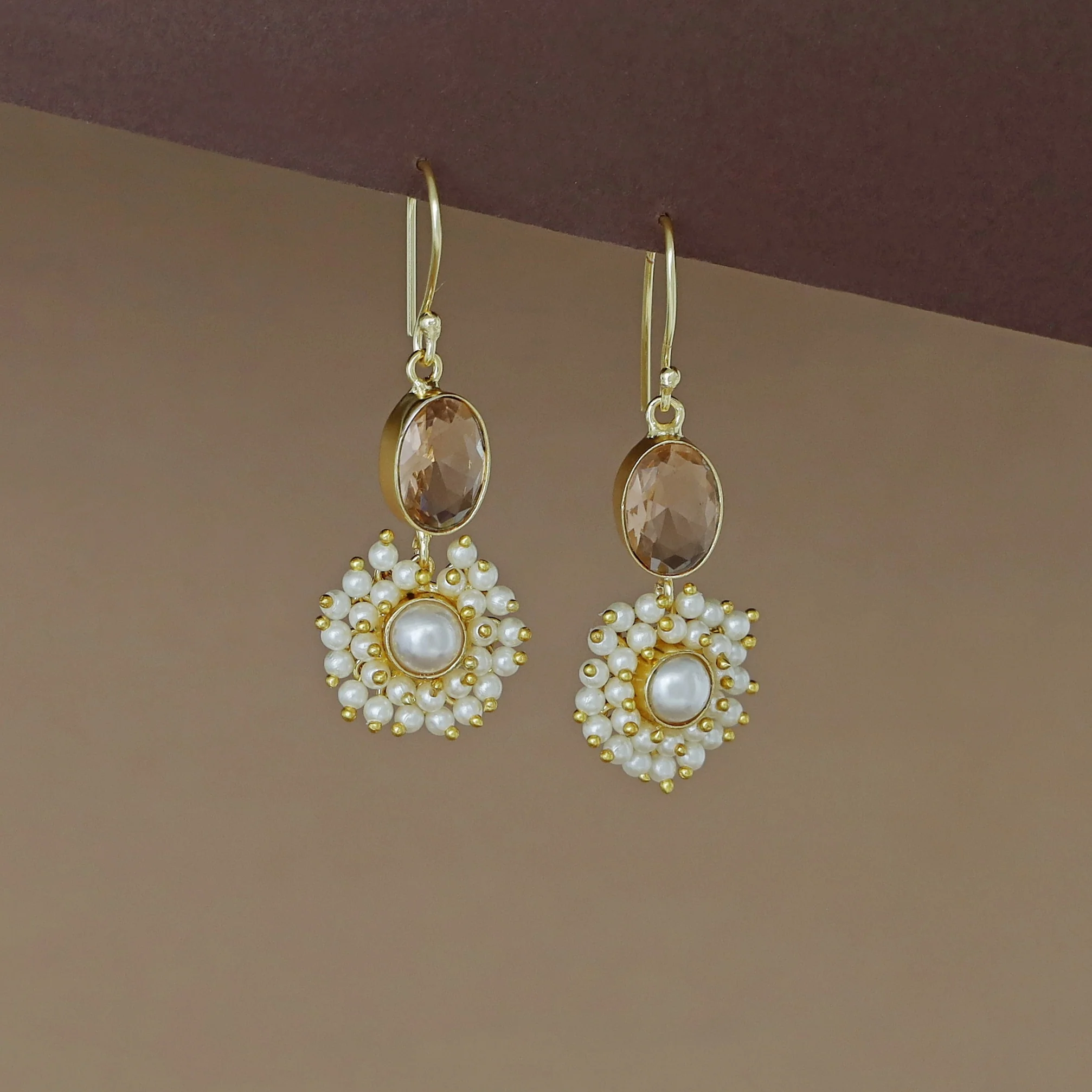 Bridiya Glossy Oval Cluster Pearl Drop - Image 8