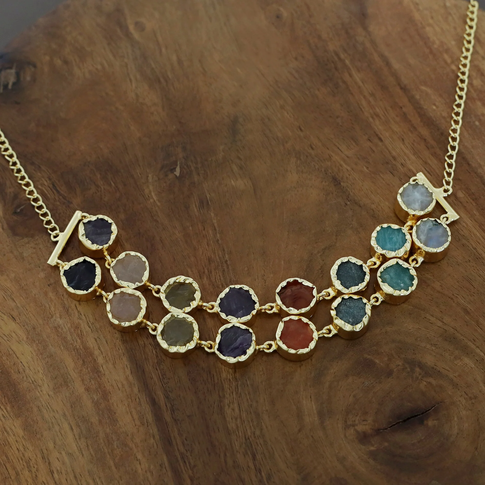 Brielle 2 Layer Raw Stone Choker - Image 3