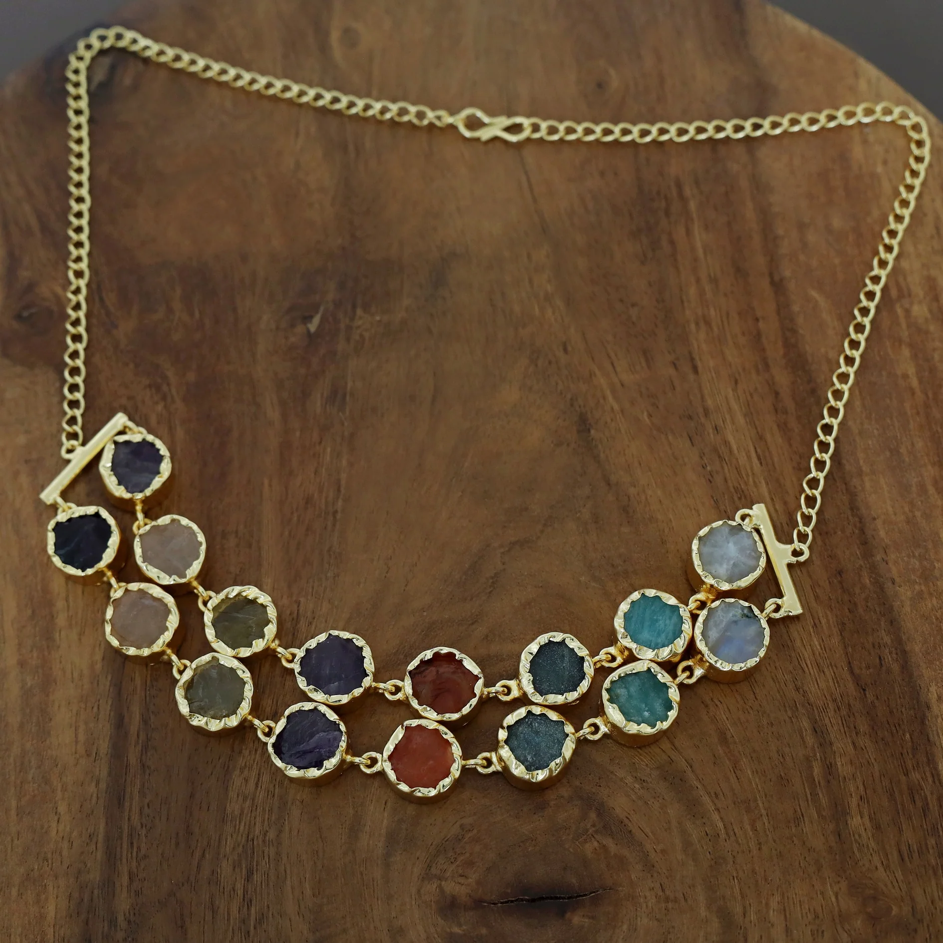 Brielle 2 Layer Raw Stone Choker - Image 4
