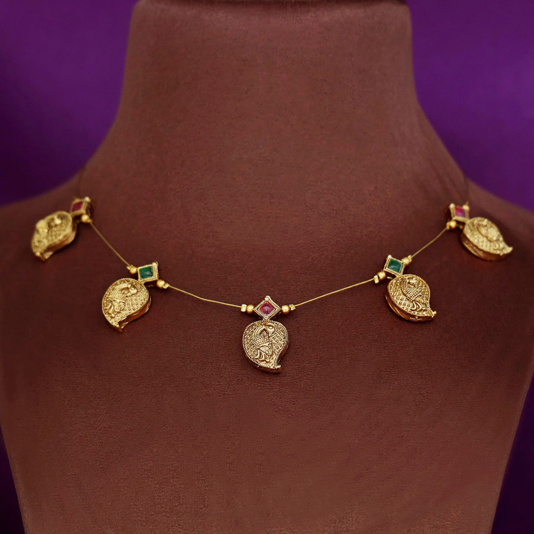 Brishti Devi Kemp Stone String Neckpiece - Image 3