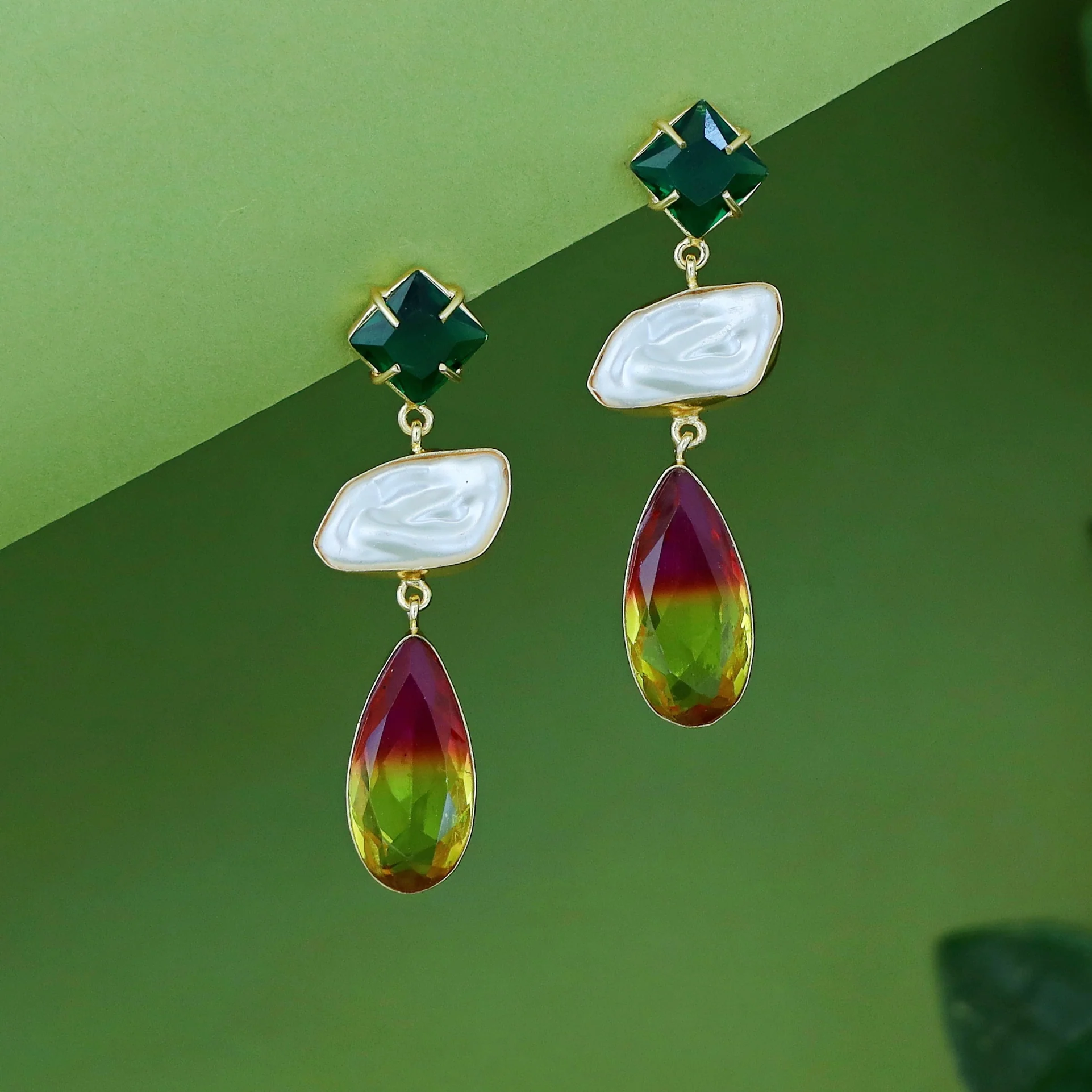 Briya Baroque Glossy Drop Earring - Image 2