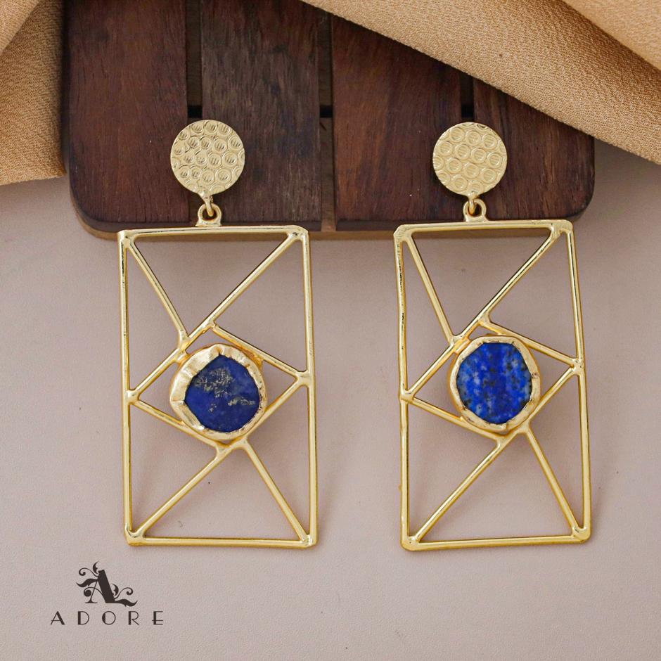 Bubble Round Raw Stone Window Earring - Image 17