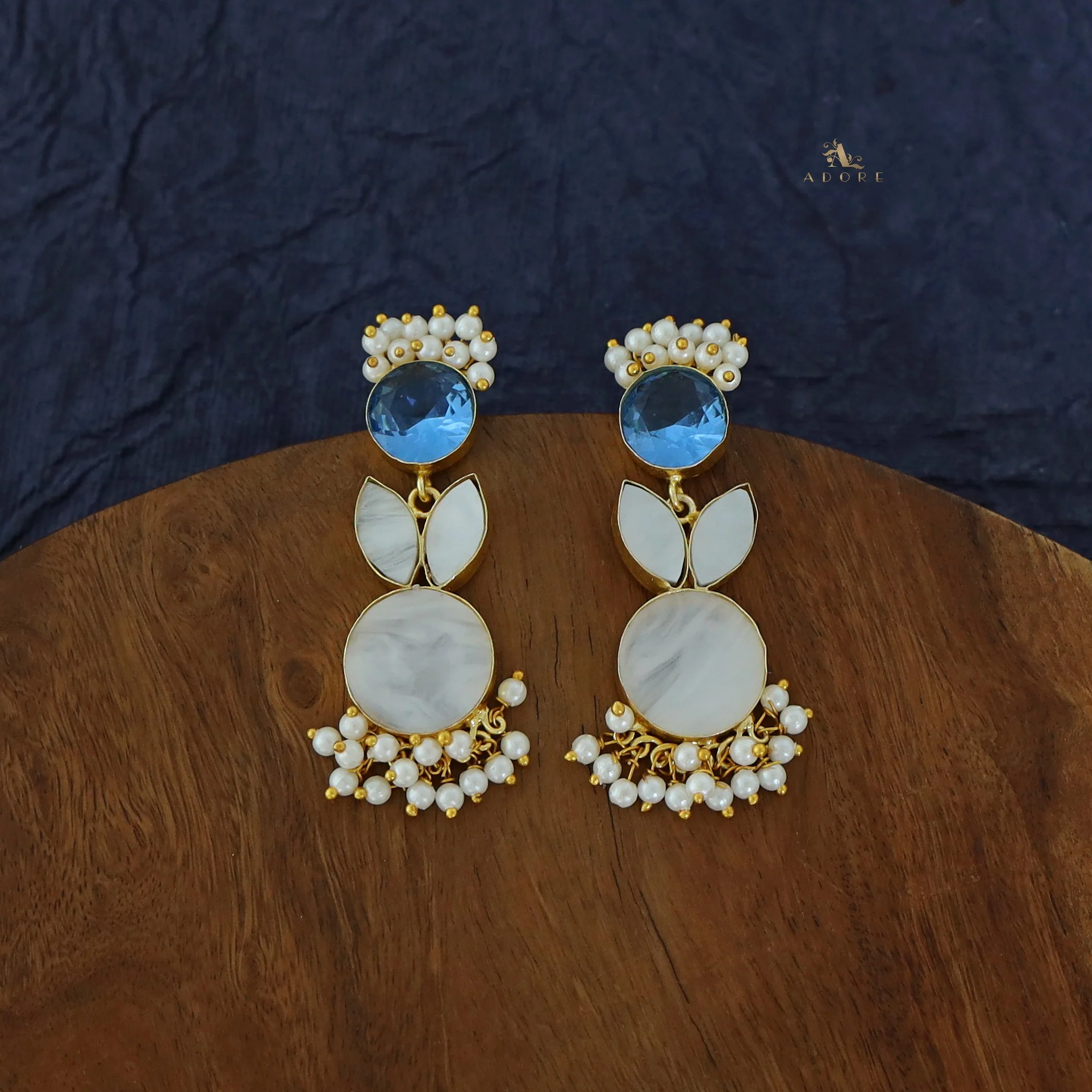 Bunny MOP Pearl Cluster Earring - Image 2