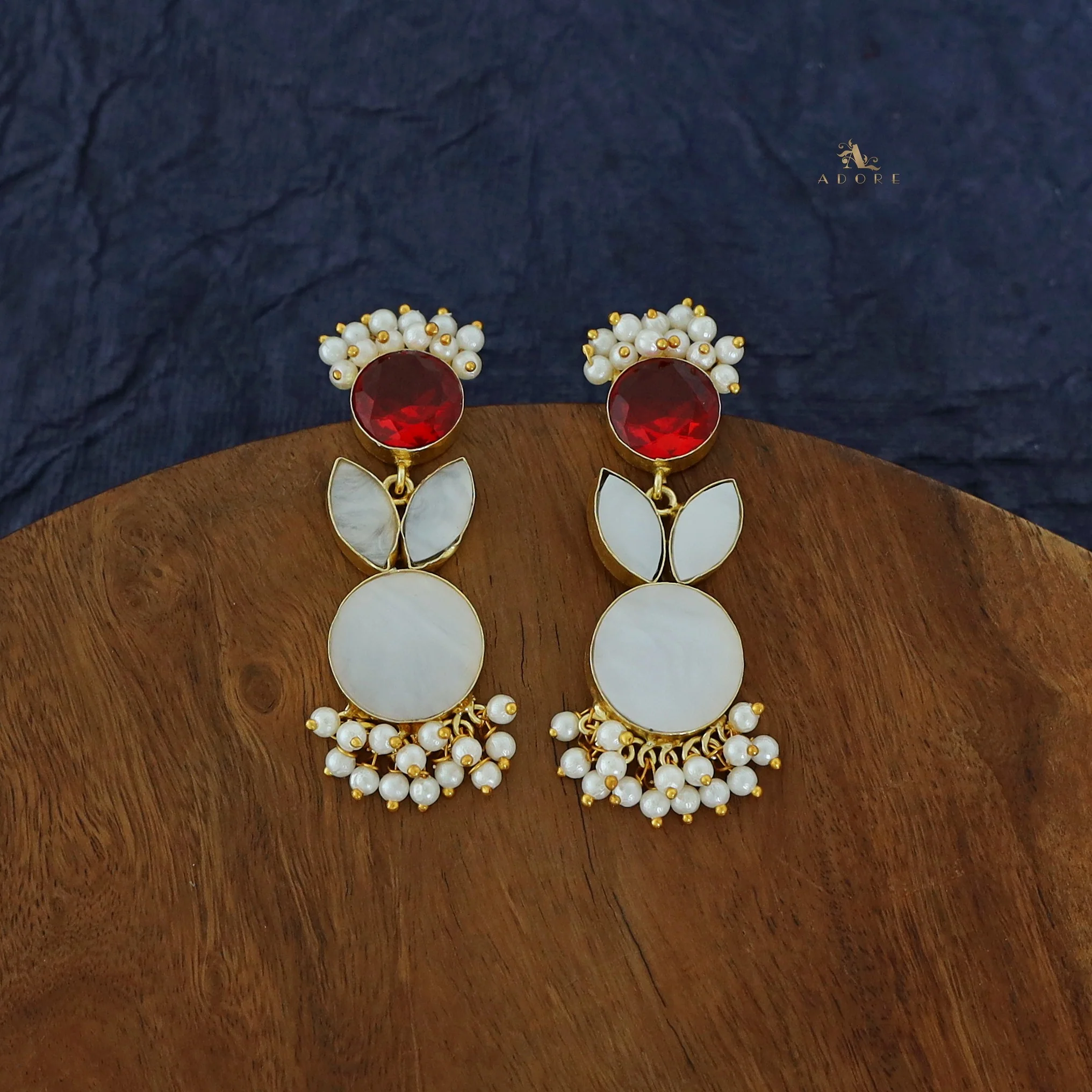 Bunny MOP Pearl Cluster Earring - Image 3