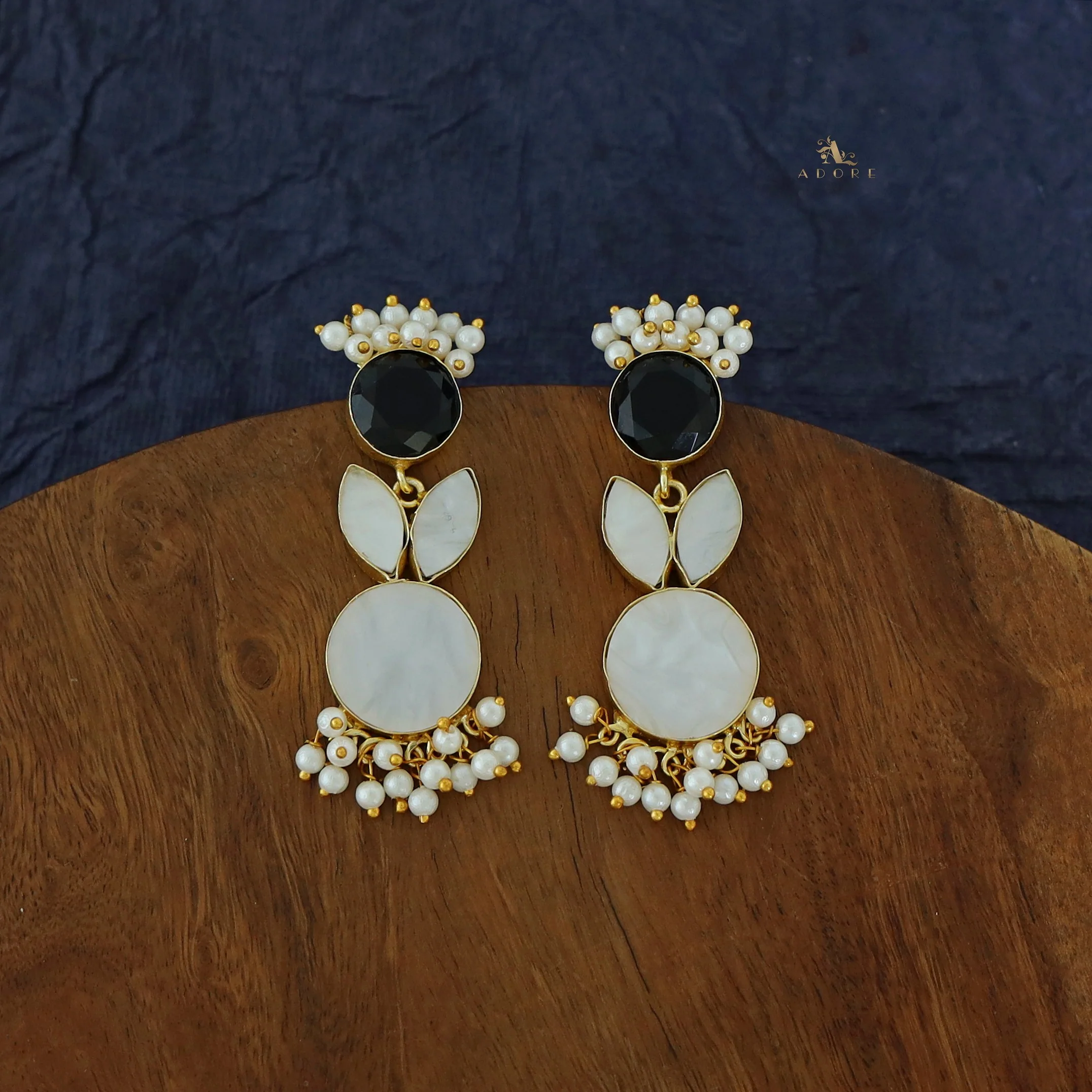 Bunny MOP Pearl Cluster Earring - Image 5