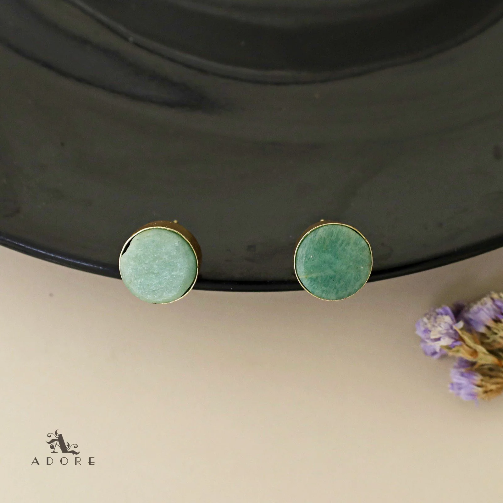 Cairo Round Raw Stone Drop Neckpiece With Stud - Image 22