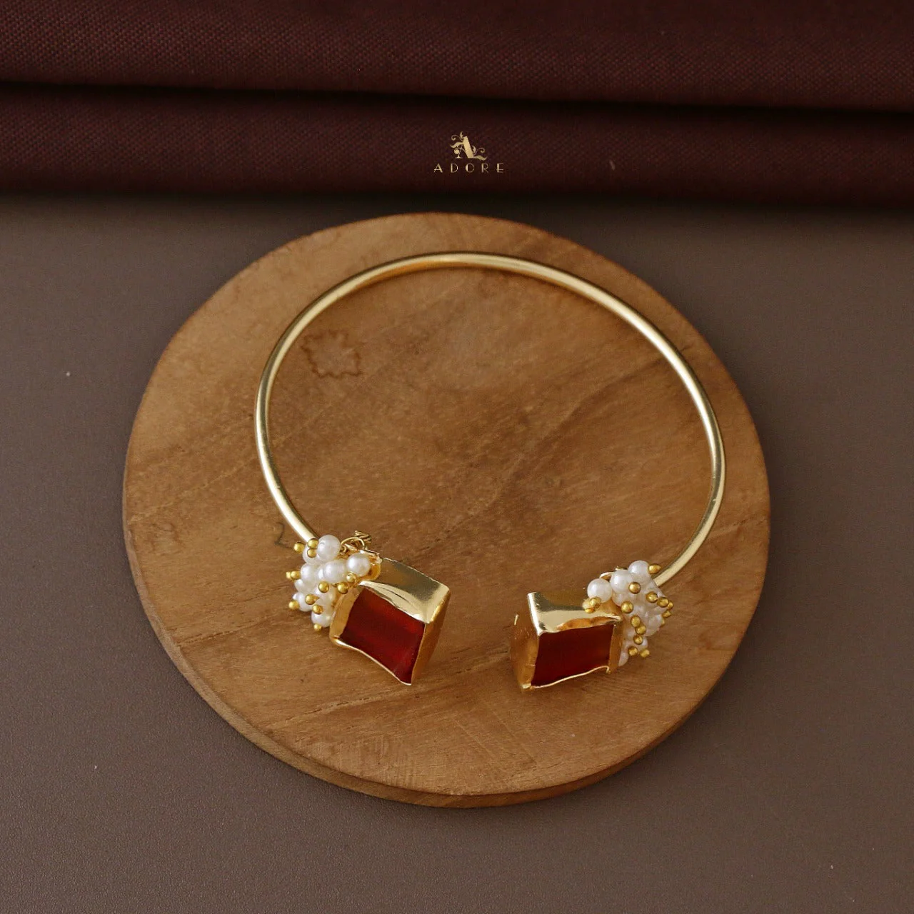 Caitlin Raw Stone Cluster Pearl Bangle - Image 18