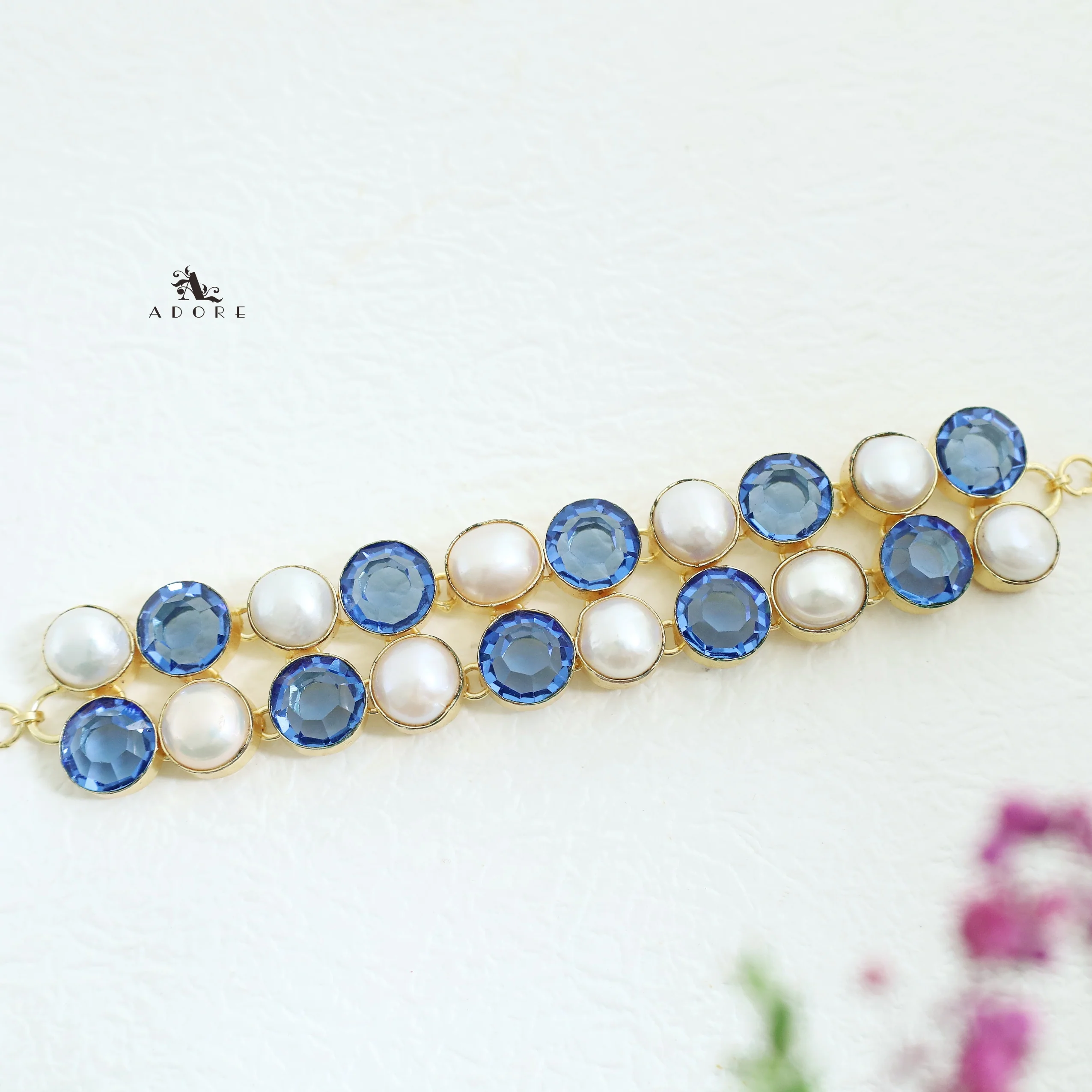 Caitlyn Glossy Stone + Pearl Choker - Image 2