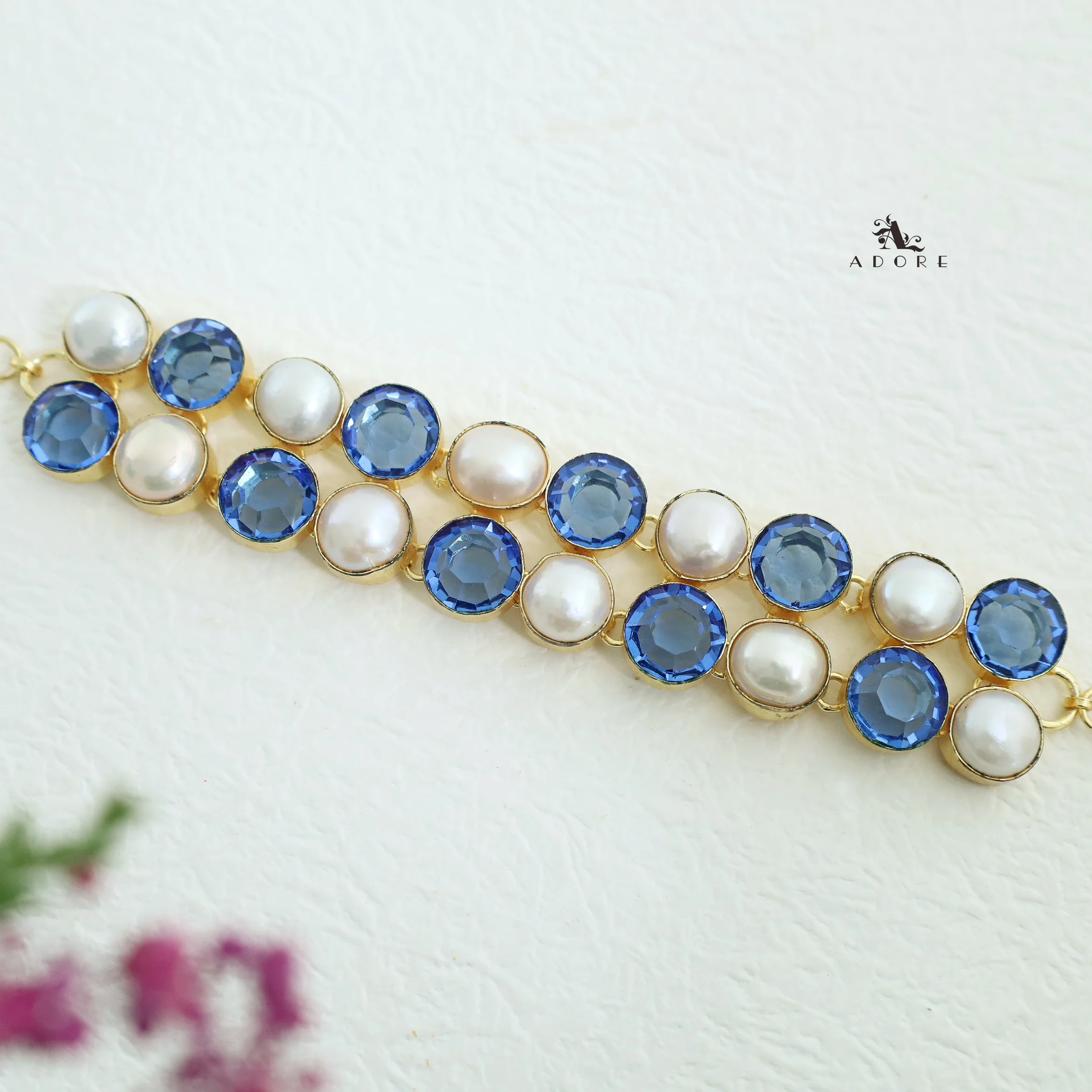 Caitlyn Glossy Stone + Pearl Choker - Image 3