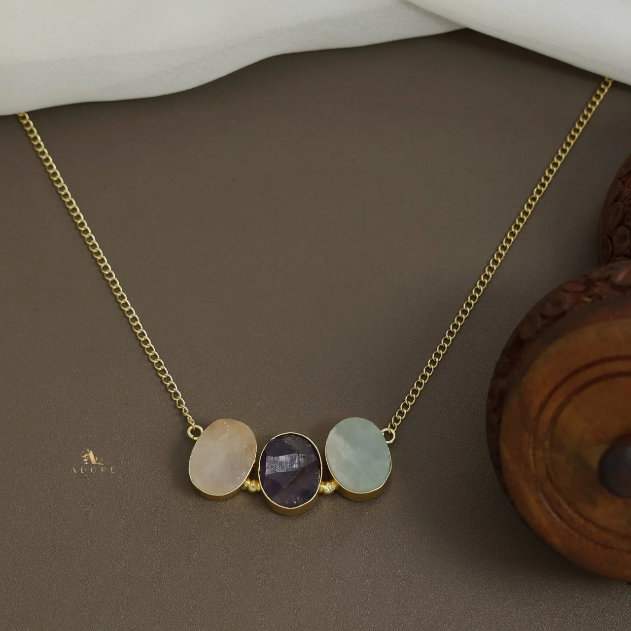 Camdyn Tri Raw Stone Neckpiece - Image 4