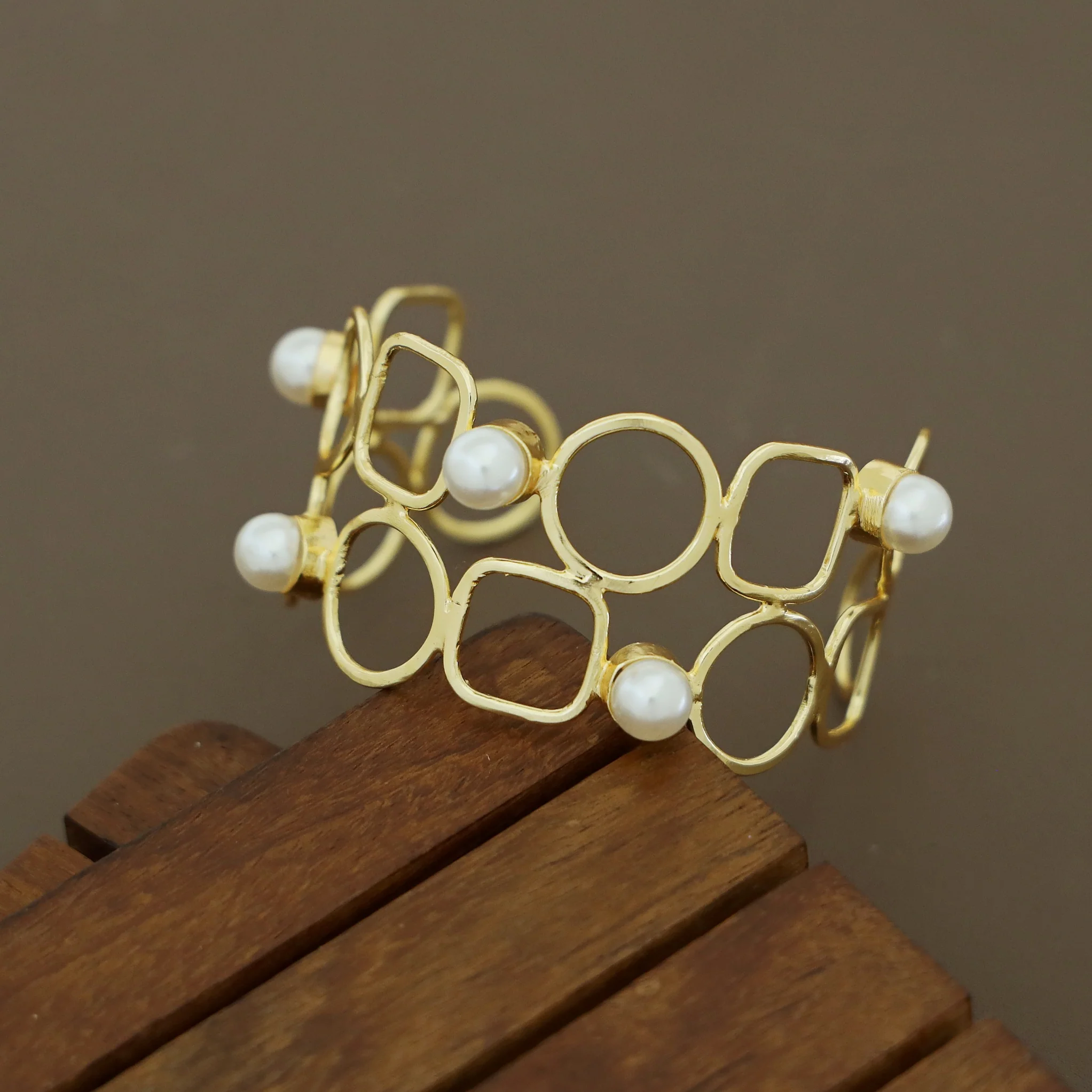 Camila Geometric Pearl Bangle - Image 3