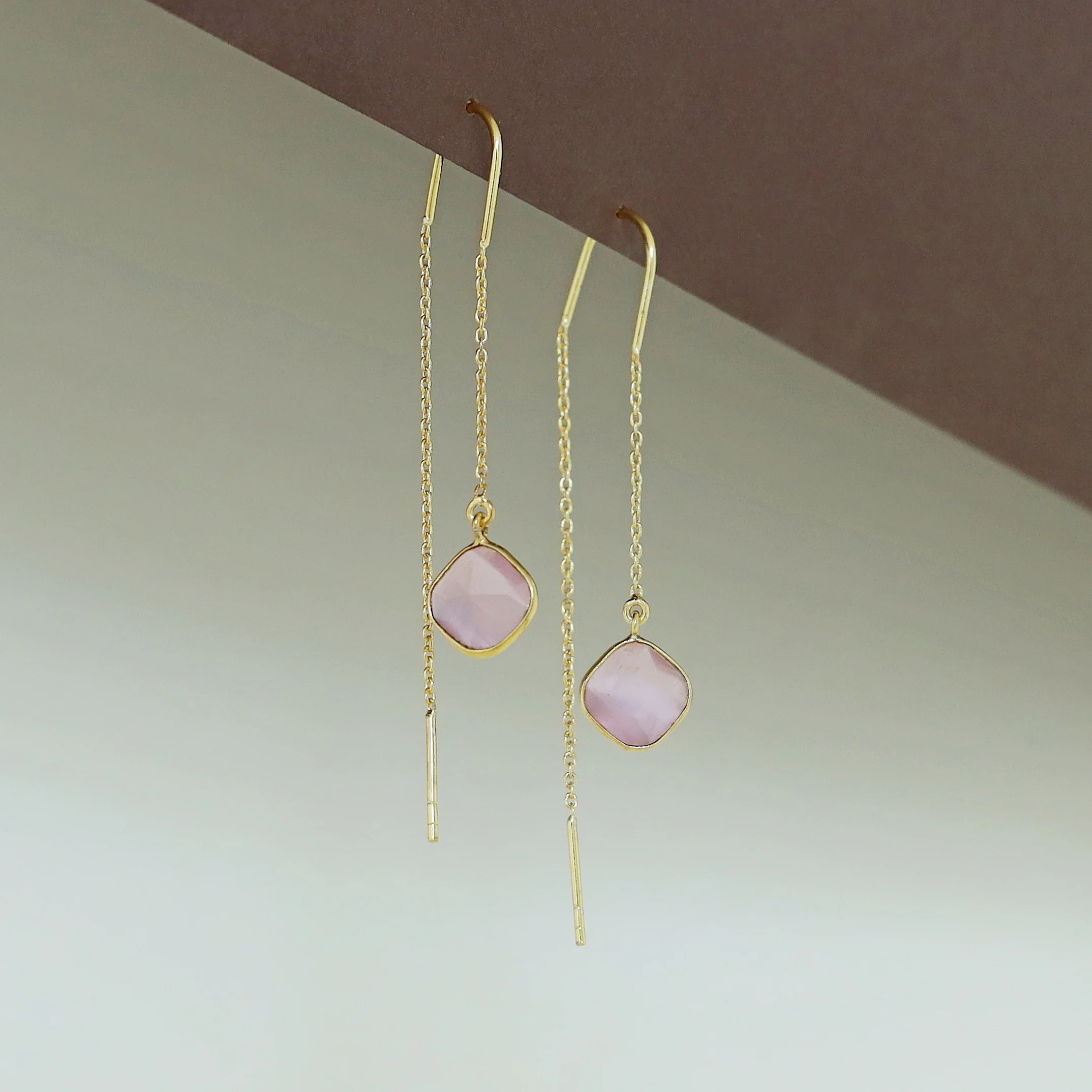 Camille Glossy Diamond Needle And Thread Earring - Image 4