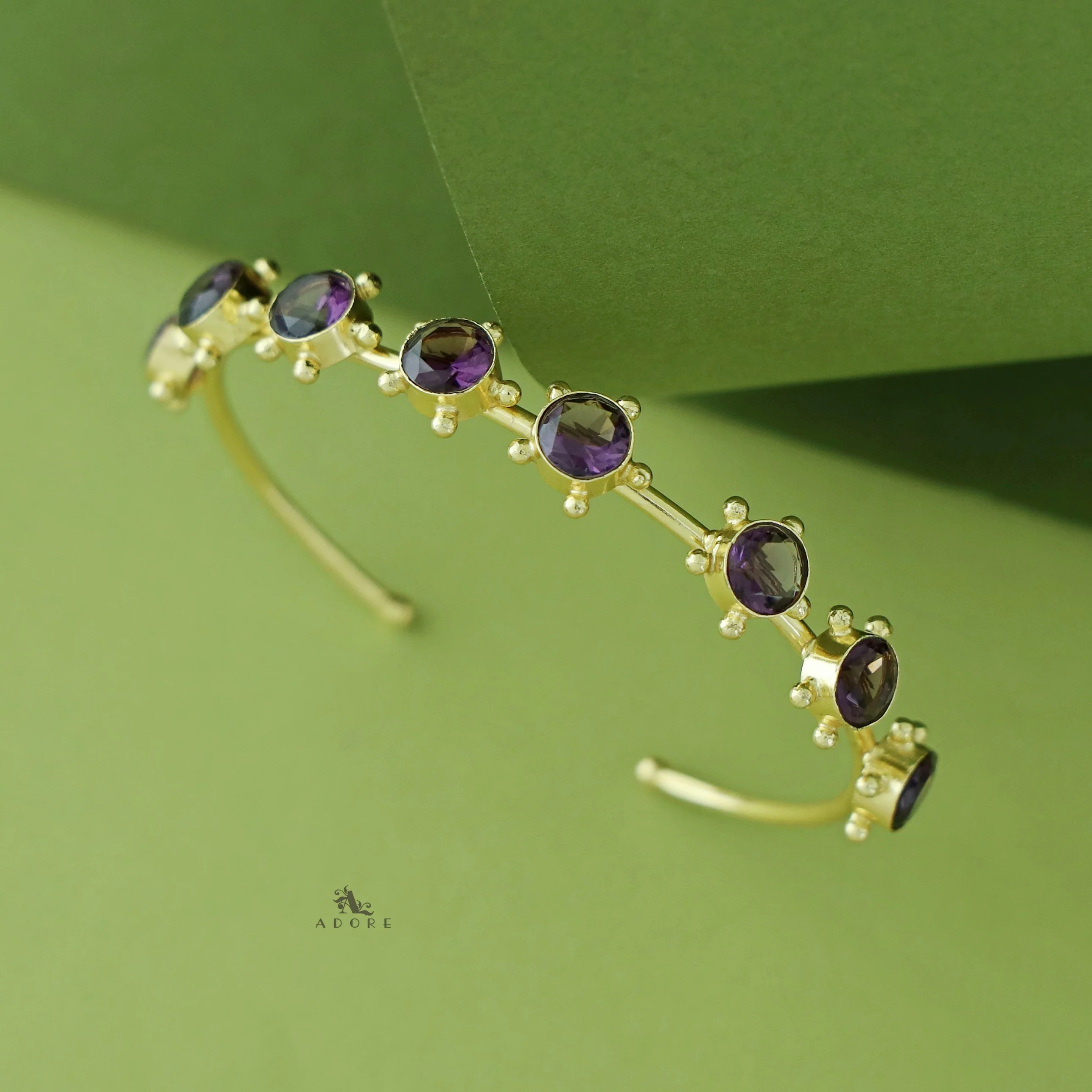 Camillia Golden Glossy Stone Bangle - Image 5