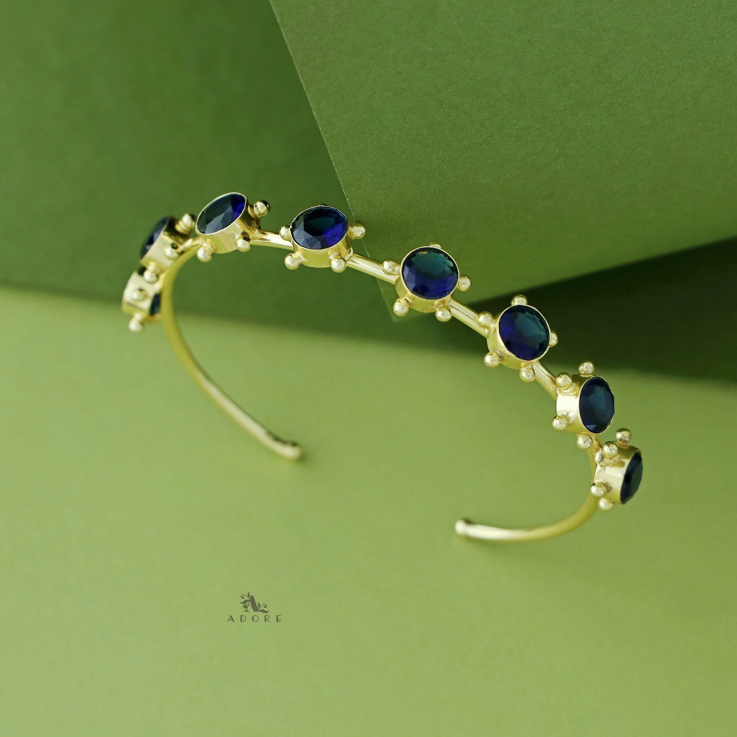 Camillia Golden Glossy Stone Bangle - Image 6