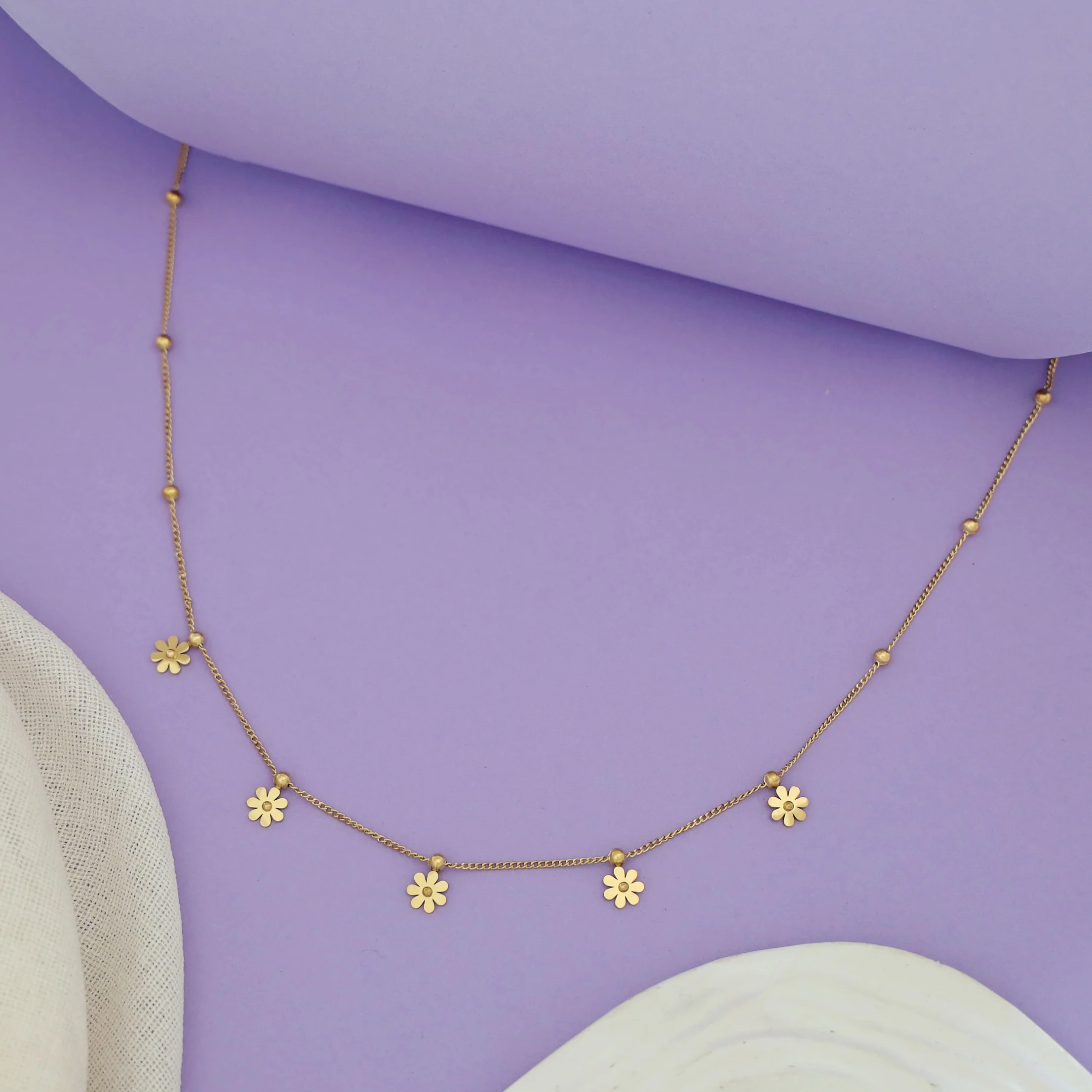 Canny Golden Ball + Flower Neckpiece - Image 3