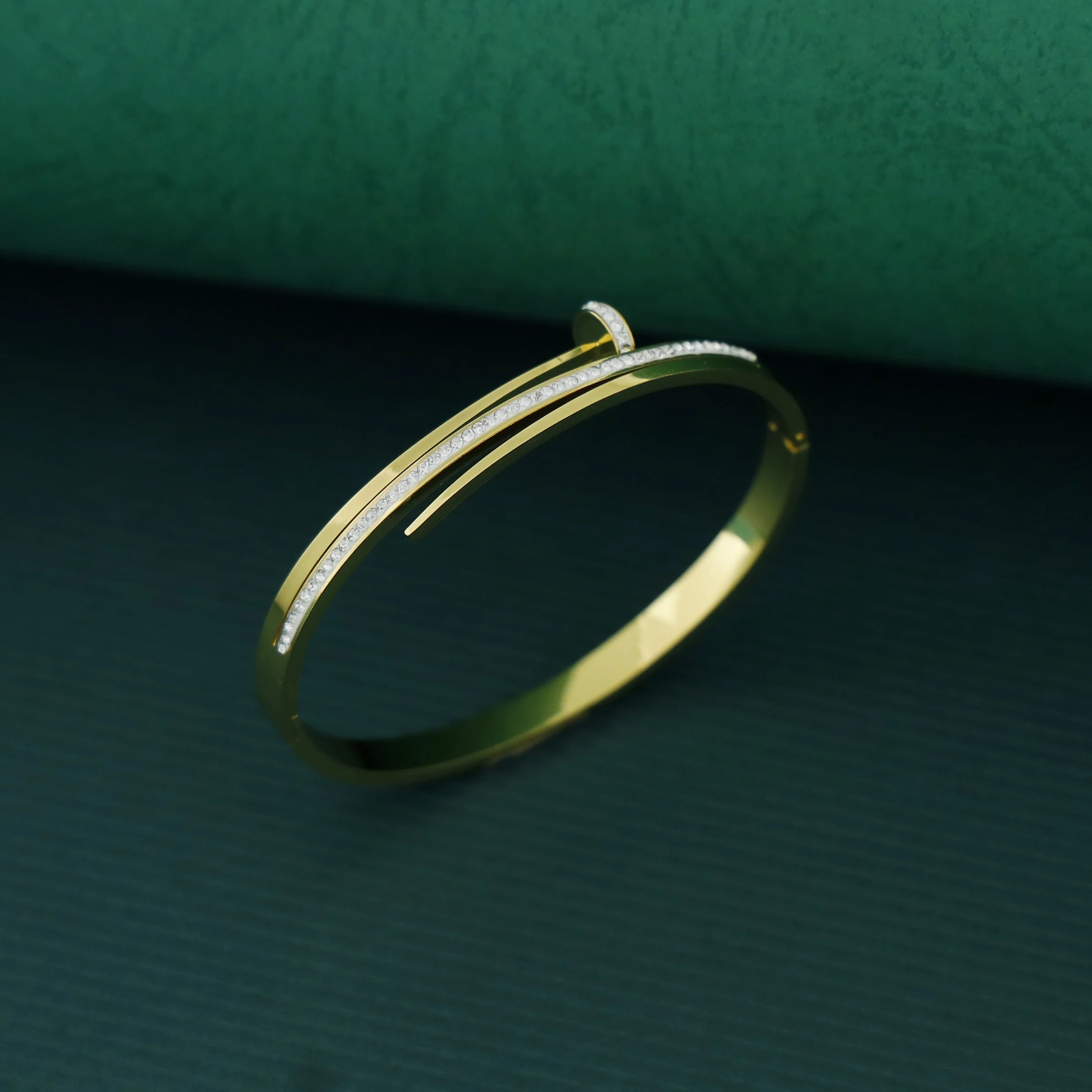 Carie Openable Nail Studded Bangle - Image 2