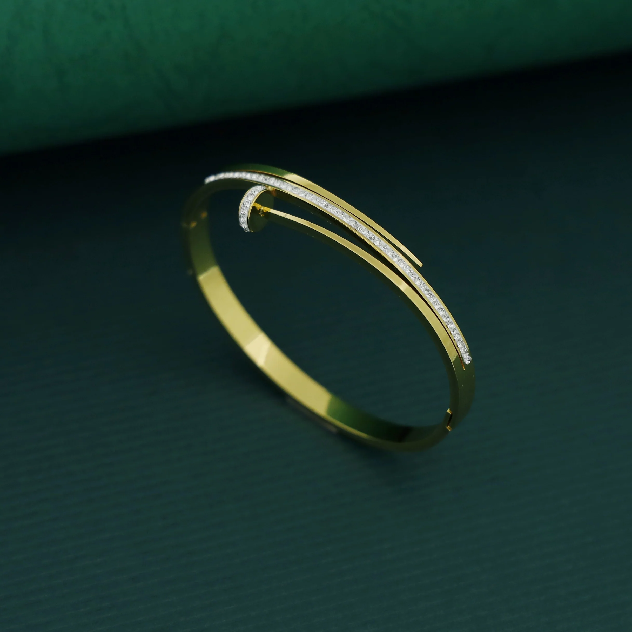 Carie Openable Nail Studded Bangle - Image 3