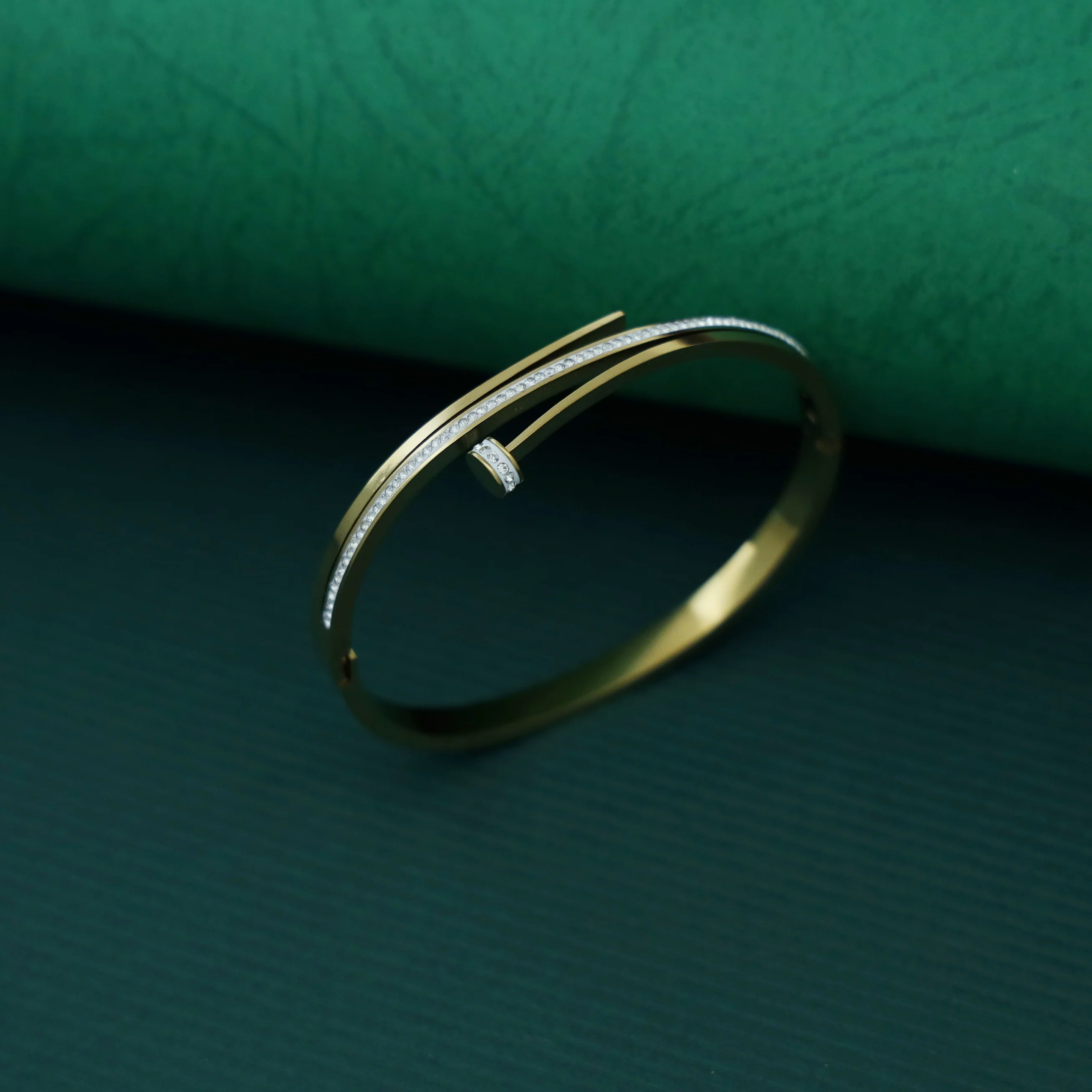 Carie Openable Nail Studded Bangle - Image 4