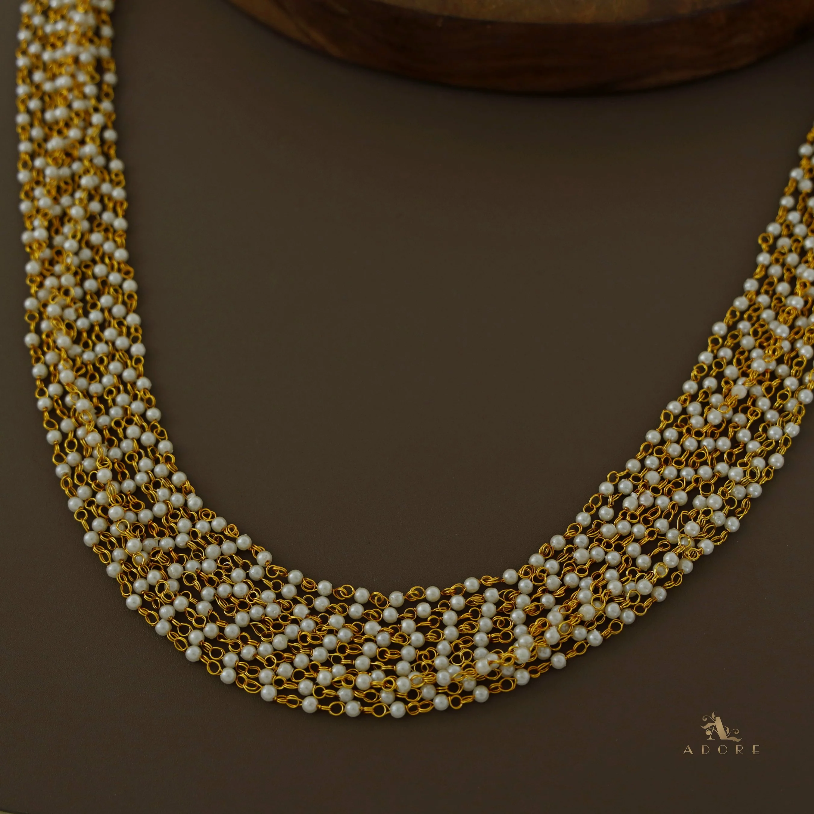 Carly Pearl 10 Layer Long Neckpiece - Image 3