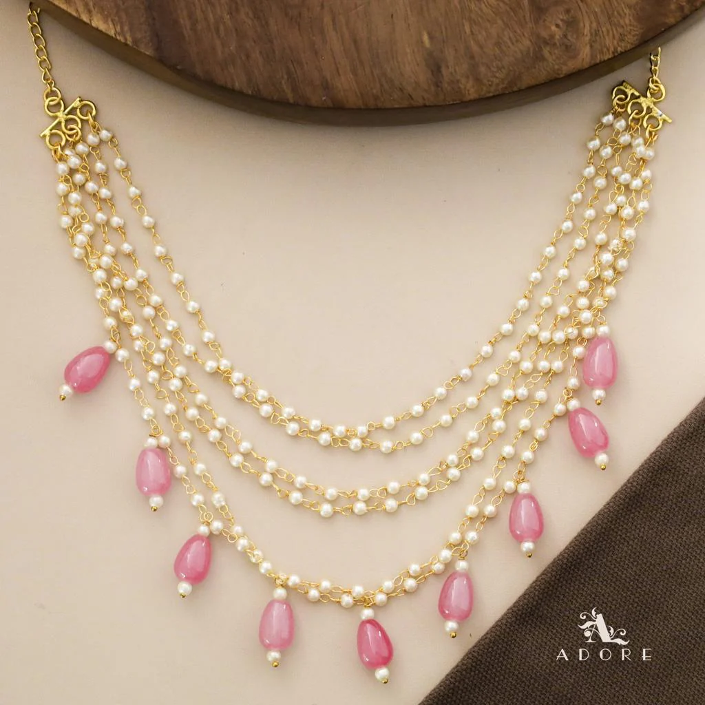 Carly Pearl 6 Layer Glossy Beads Short Neckpiece - Image 10