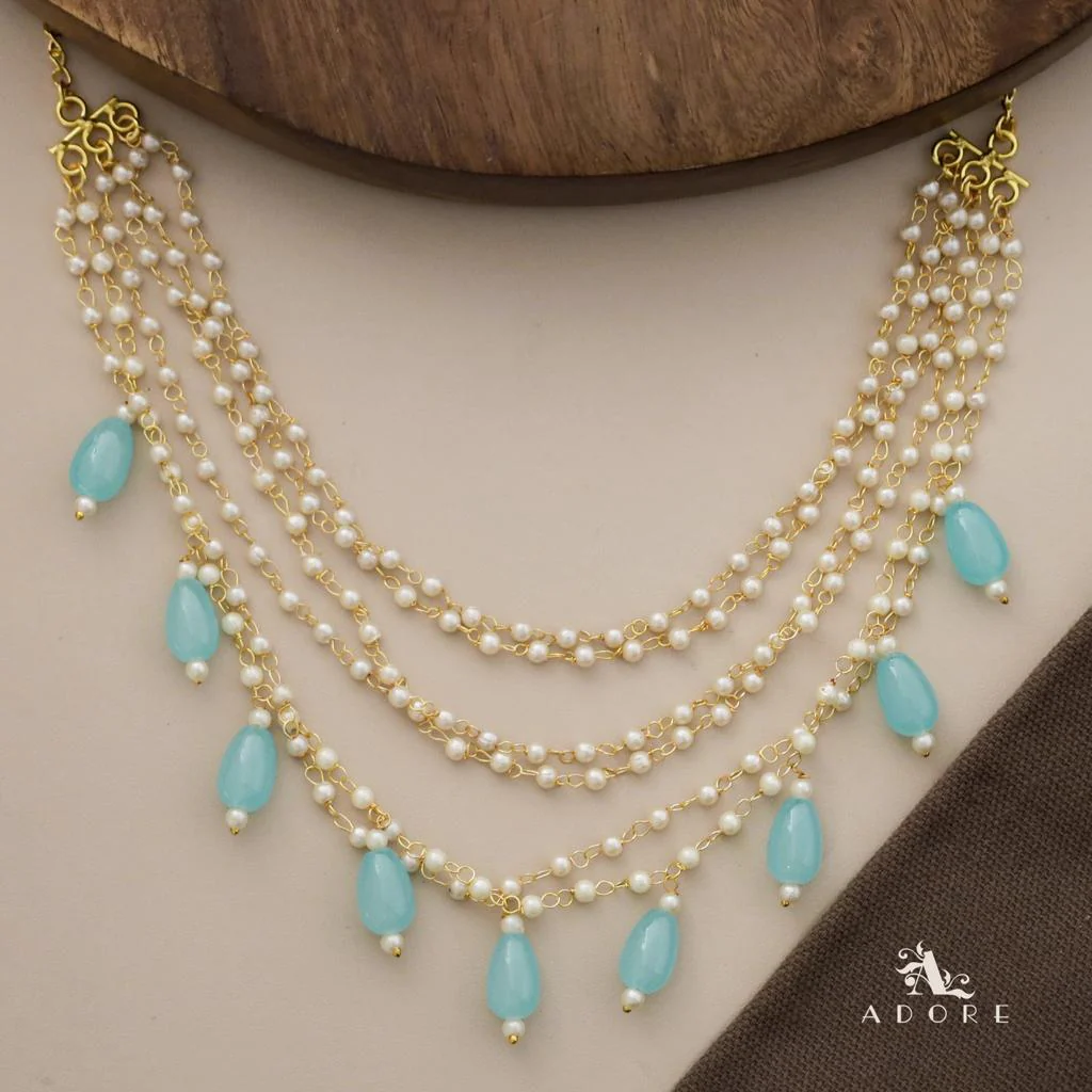 Carly Pearl 6 Layer Glossy Beads Short Neckpiece - Image 7