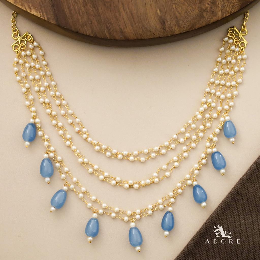 Carly Pearl 6 Layer Glossy Beads Short Neckpiece - Image 8
