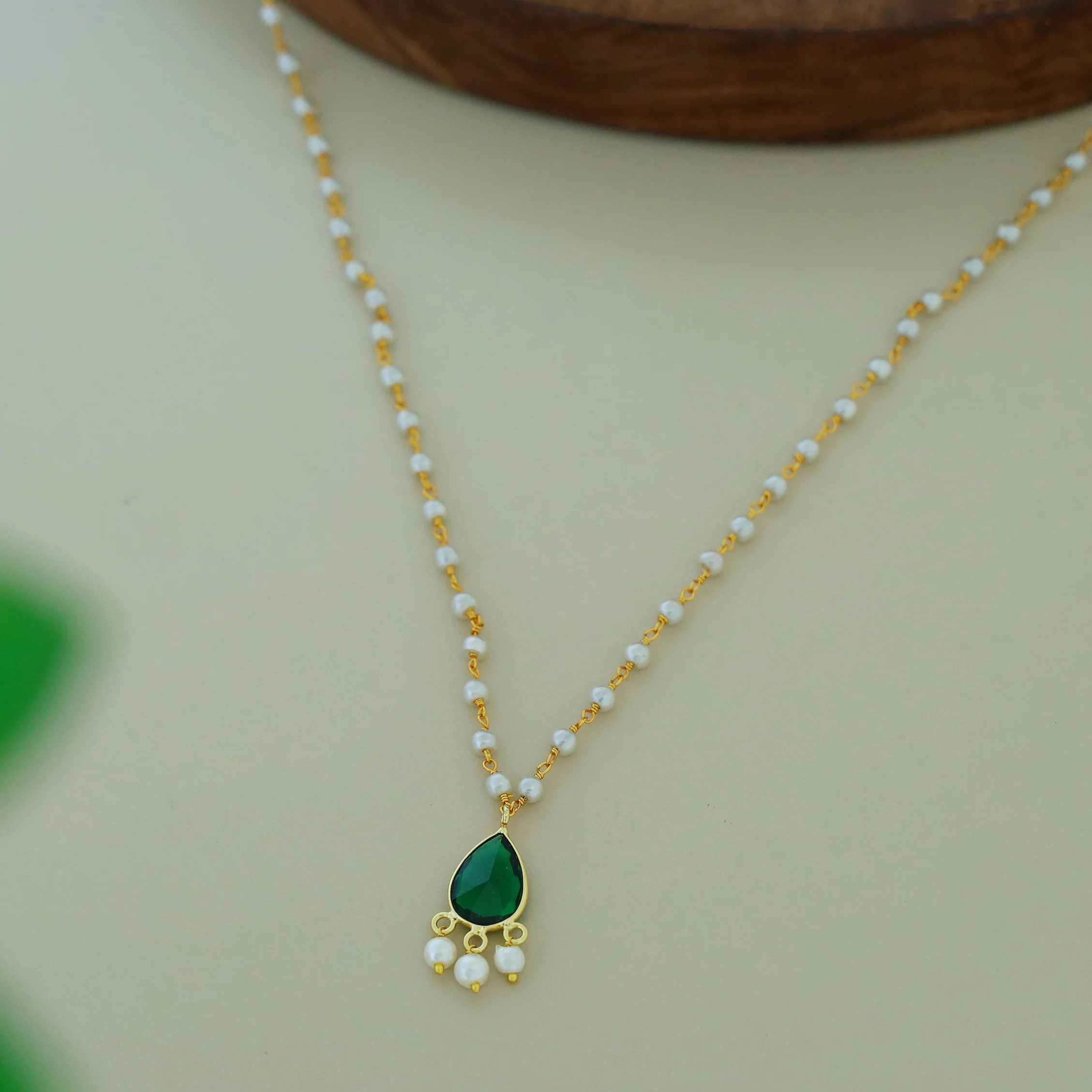 Carly Pearl Drop Glossy Neckpiece - Image 2