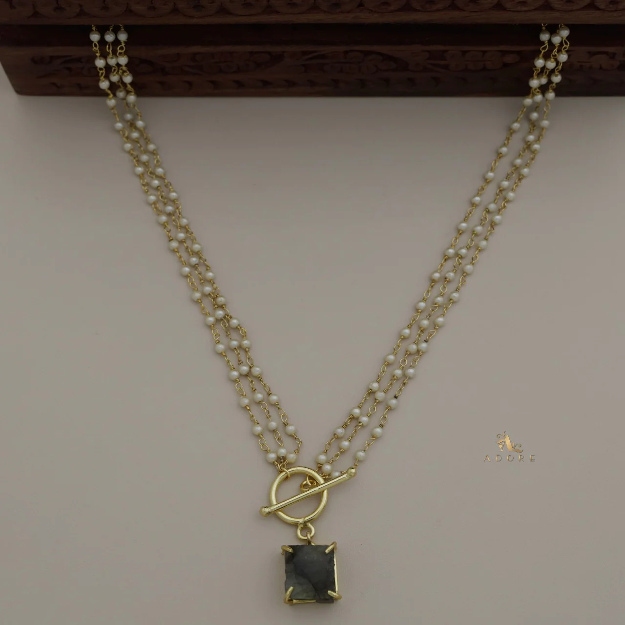 Carly Ring Raw Stone Pearl Neckpiece - Image 10