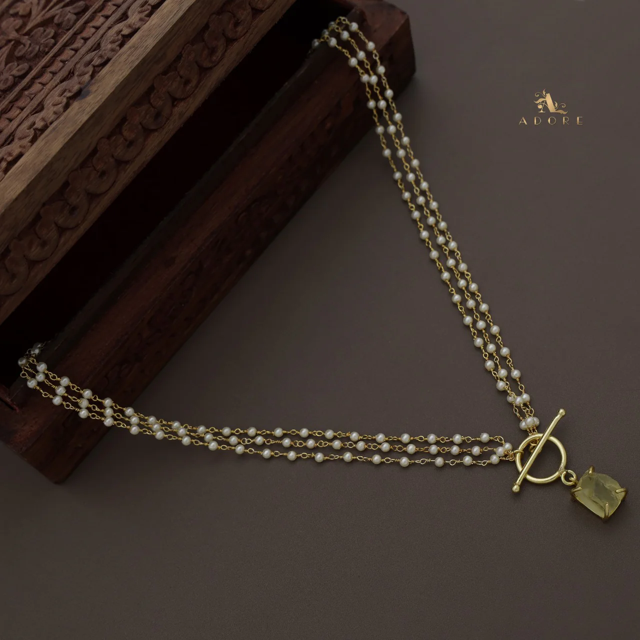 Carly Ring Raw Stone Pearl Neckpiece - Image 13