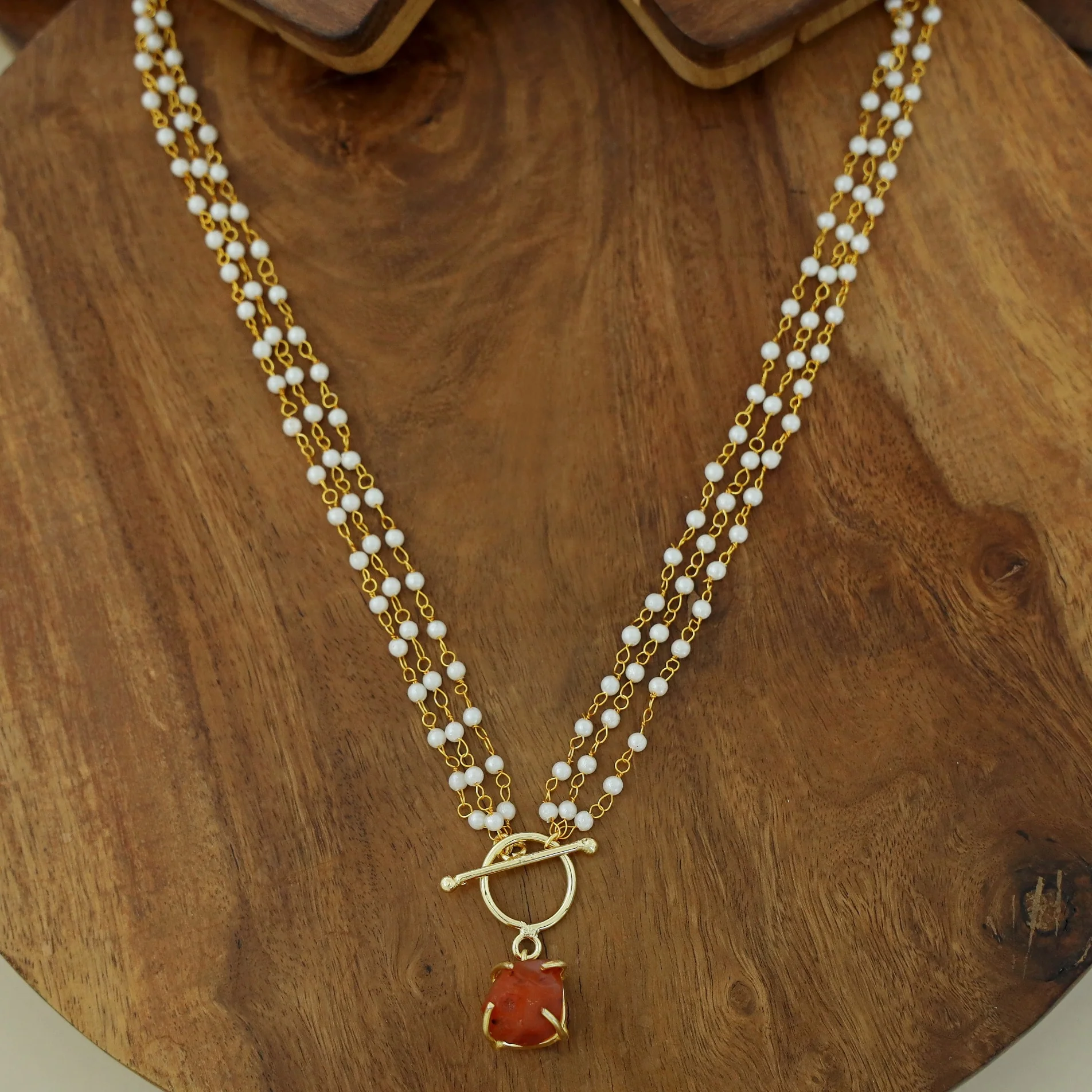Carly Ring Raw Stone Pearl Neckpiece - Image 18