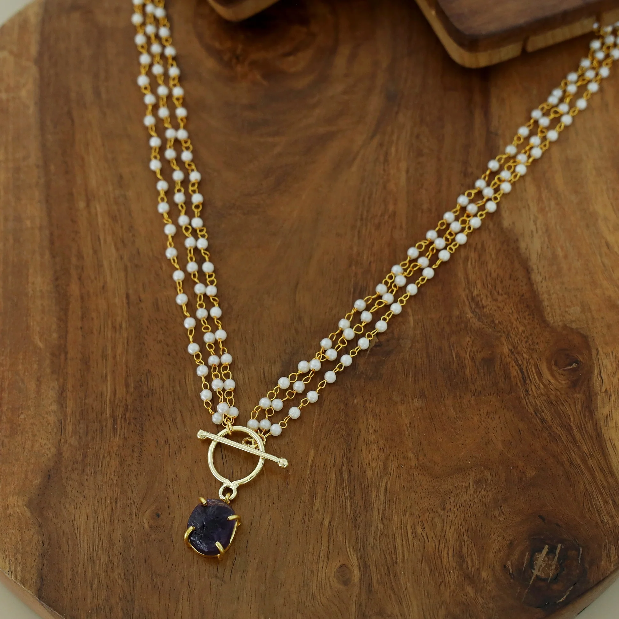 Carly Ring Raw Stone Pearl Neckpiece - Image 19