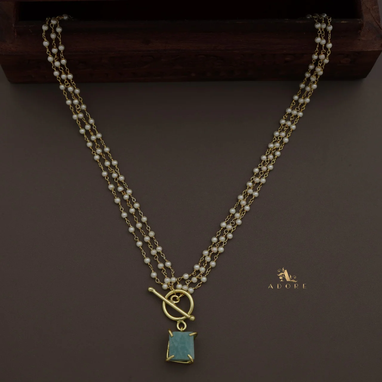Carly Ring Raw Stone Pearl Neckpiece - Image 4